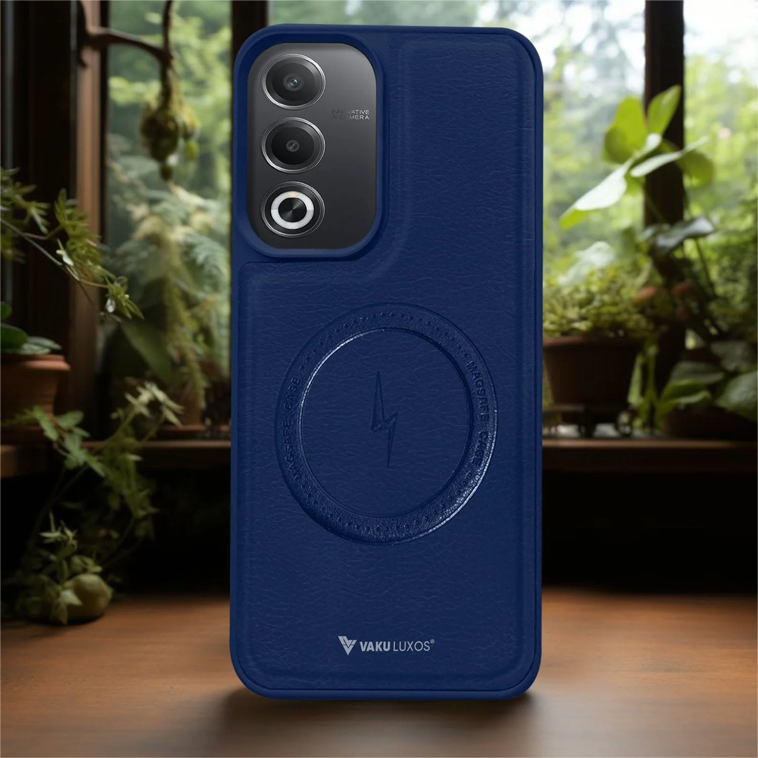 Vaku ® Oppo A3 Pro 5G Maxtron Leather Stitched Magnetic Magsafe Non-Slip Grip Shockproof Back Cover - Image 13