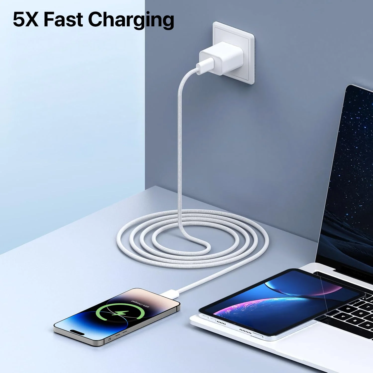Vaku ® Original 20W iPhone Charger With Fast Charging Cable Combo - Image 4