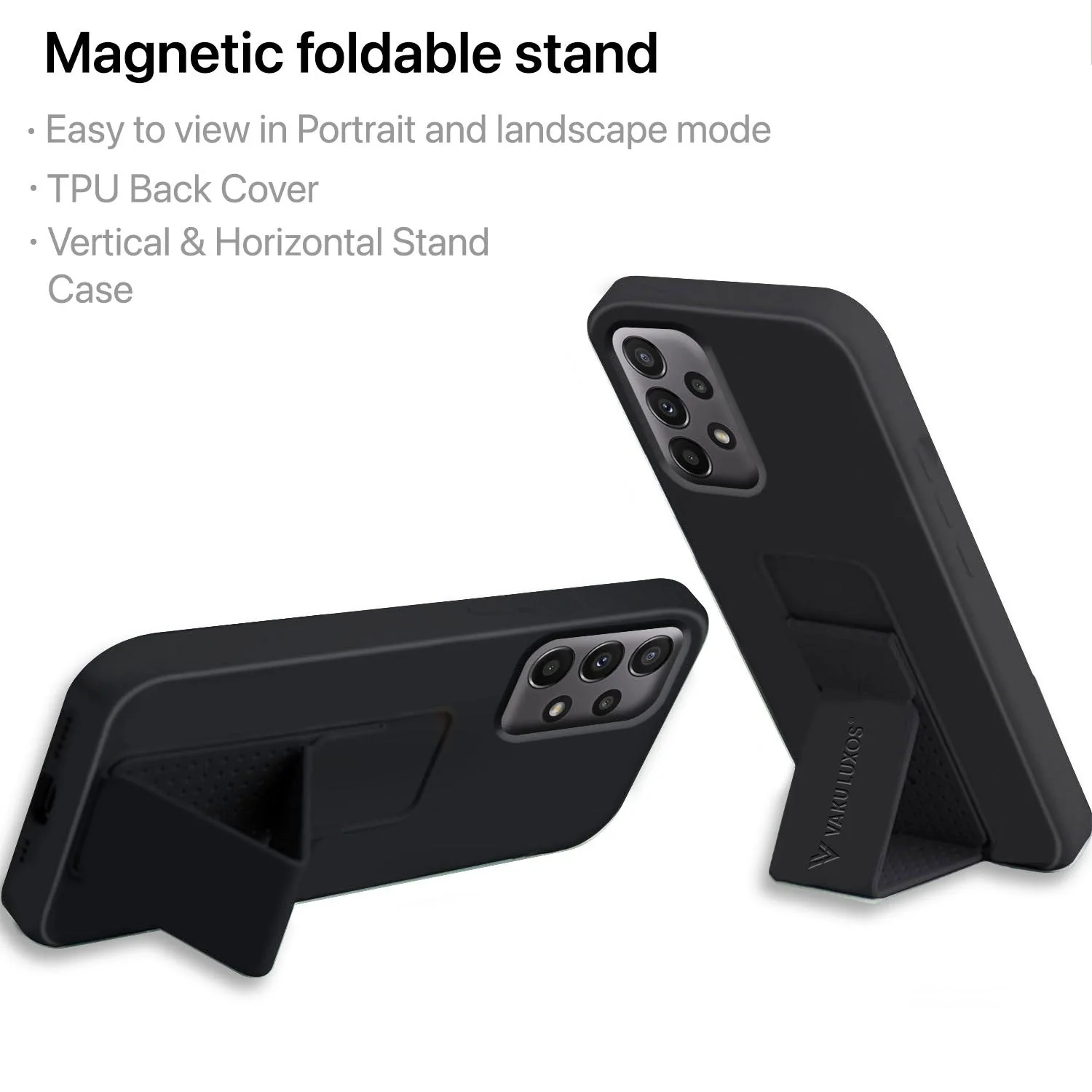 Vaku ® Samsung Galaxy A23 Harbor Grip Multi-Functional Magnetic Vertical & Horizontal Stand Case Silicon Back Cover - Image 6