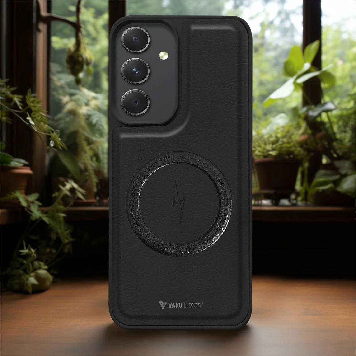 Vaku ® Samsung Galaxy A54 5G Maxtron Leather Stitched Magnetic Magsafe Non-Slip Grip Shockproof Back Cover - Image 14