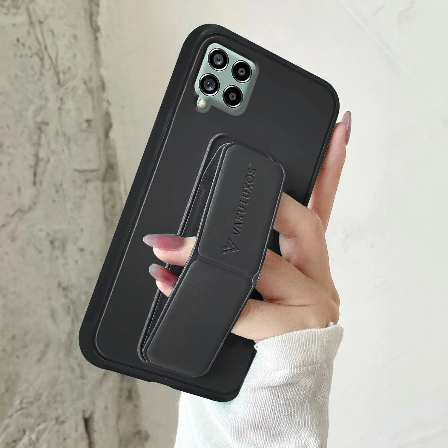 Vaku ® Samsung Galaxy M53 5G Harbor Grip Multi-Functional Magnetic Vertical & Horizontal Stand Case Silicon Back Cover - Image 5