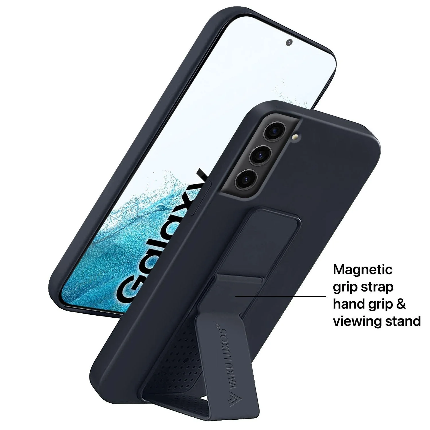 Vaku ® Samsung Galaxy S22 Harbor Grip Multi-Functional Magnetic Vertical & Horizontal Stand Case Silicon Back Cover - Image 6
