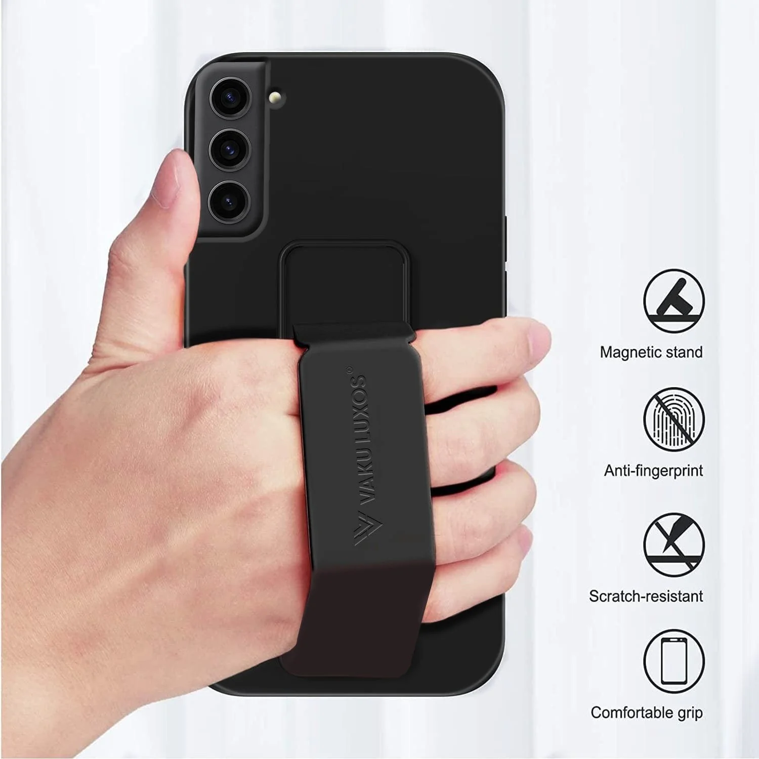Vaku ® Samsung Galaxy S22 Harbor Grip Multi-Functional Magnetic Vertical & Horizontal Stand Case Silicon Back Cover - Image 9