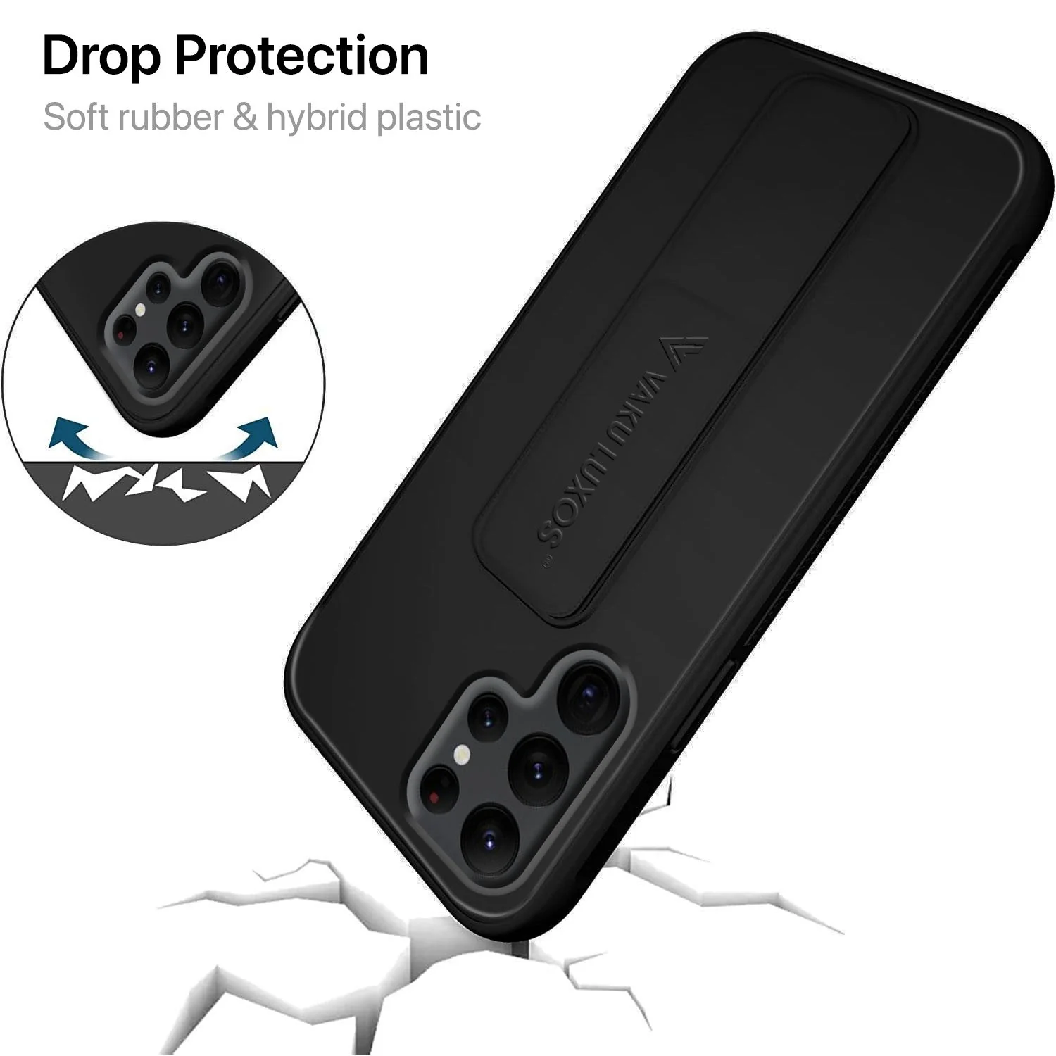 Vaku ® Samsung Galaxy S22 Ultra Harbor Grip Multi-Functional Magnetic Vertical & Horizontal Stand Case Silicon Back Cover - Image 8