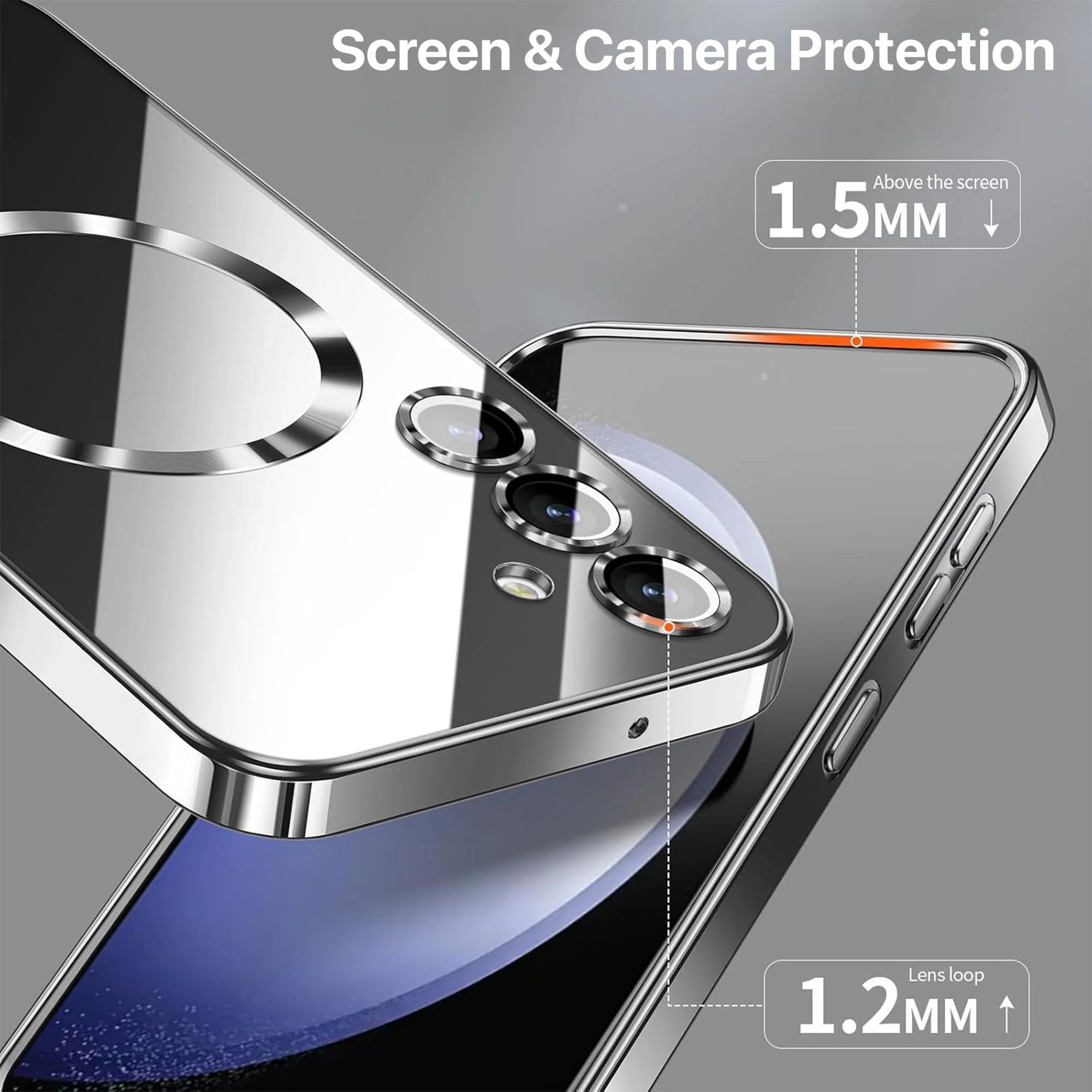 Vaku ® Samsung Galaxy S24 Plus Luxury Electroplated Magnetic Magsafe Camera Protection TPU Back Cover Case - Image 10