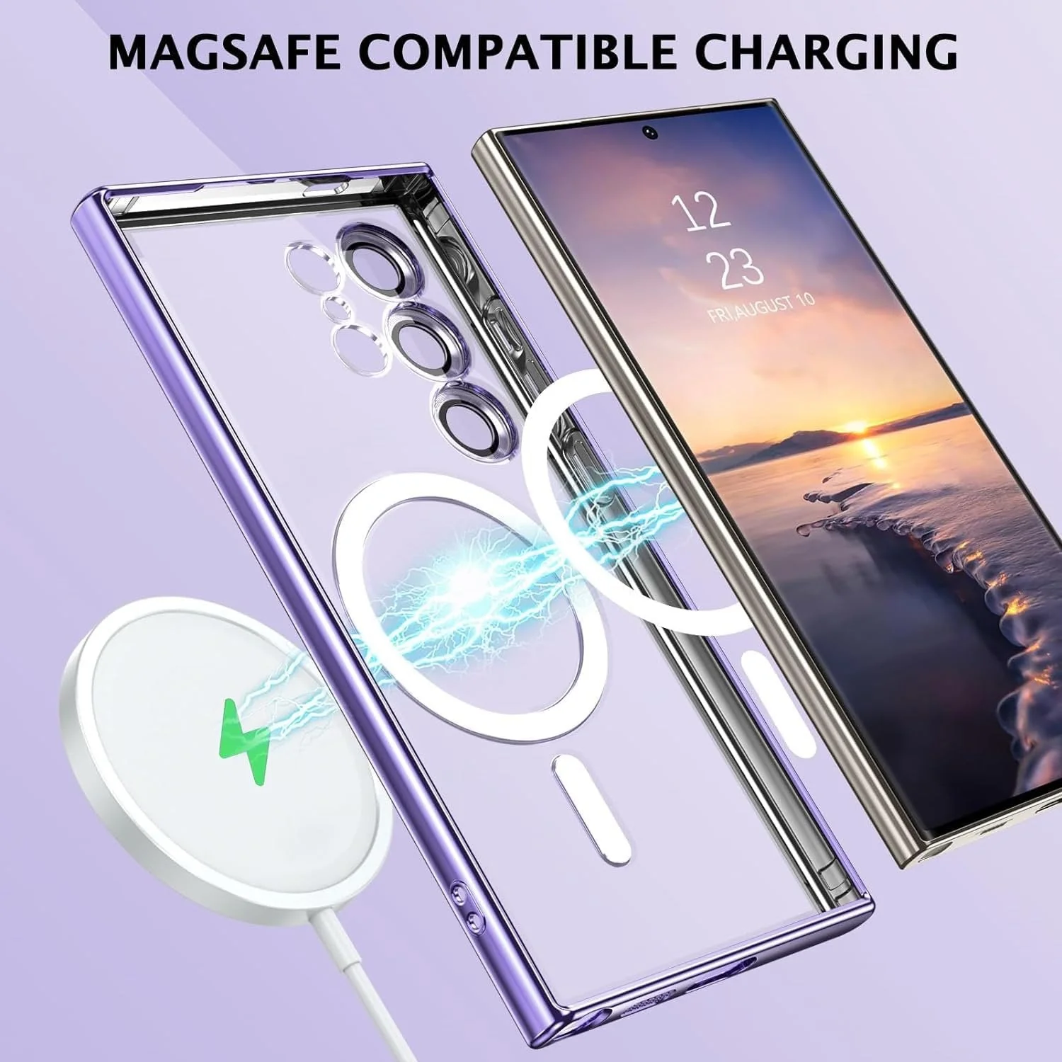 Vaku ® Samsung Galaxy S24 Ultra Luxury Electroplated Magnetic Magsafe Camera Protection TPU Back Cover Case - Image 7