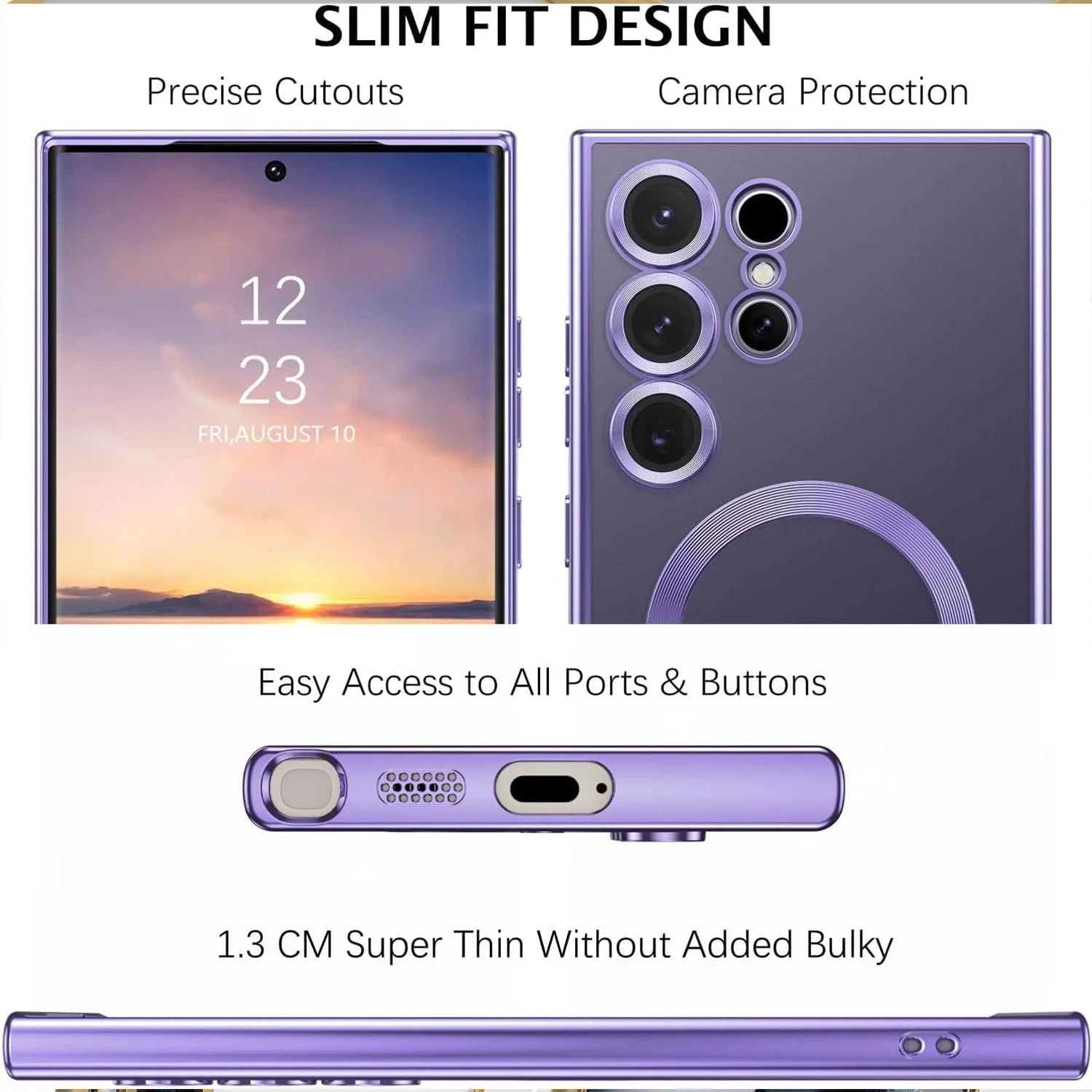 Vaku ® Samsung Galaxy S24 Ultra Luxury Electroplated Magnetic Magsafe Camera Protection TPU Back Cover Case - Image 8