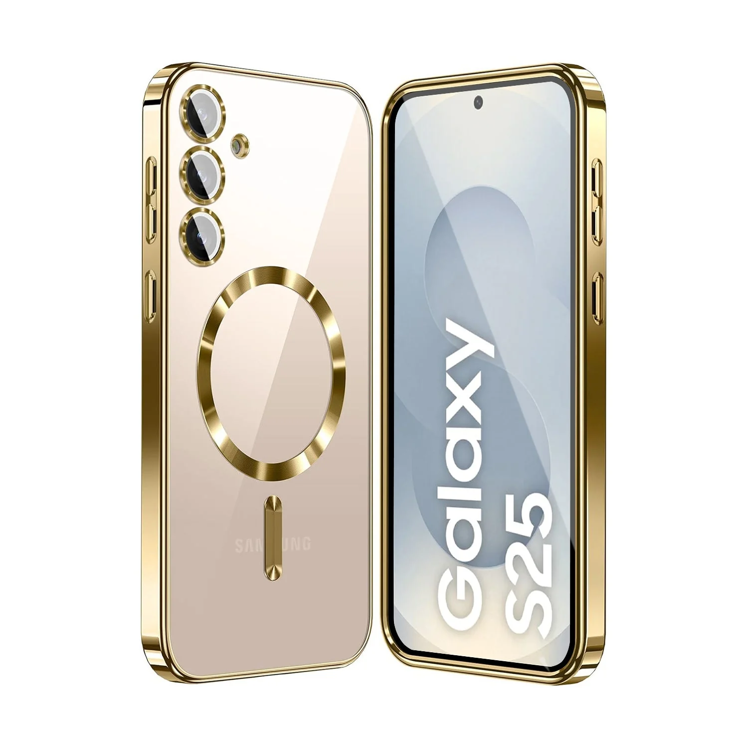 Vaku ® Samsung Galaxy S25 Luxury Electroplated Magnetic Magsafe Camera Protection TPU Back Cover Case