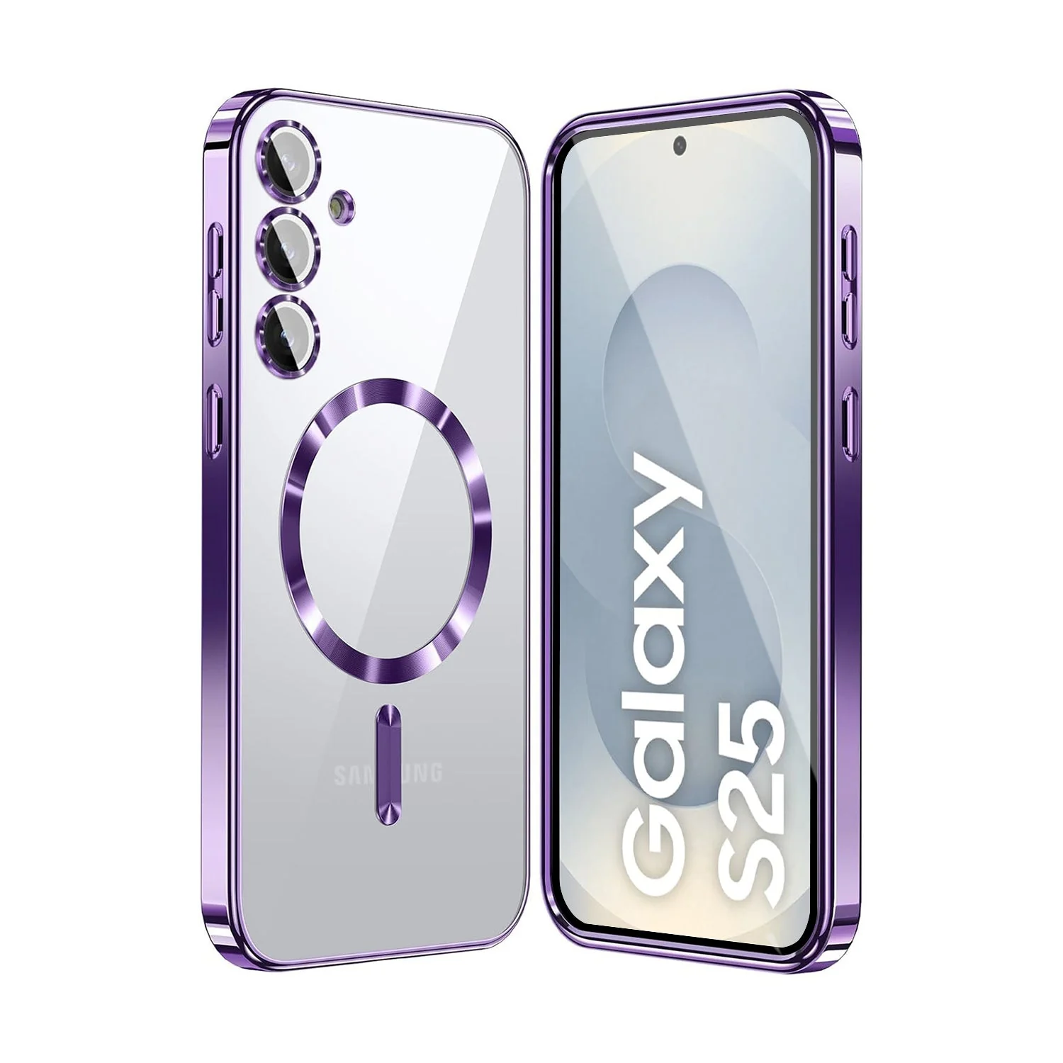 Vaku ® Samsung Galaxy S25 Luxury Electroplated Magnetic Magsafe Camera Protection TPU Back Cover Case - Image 2