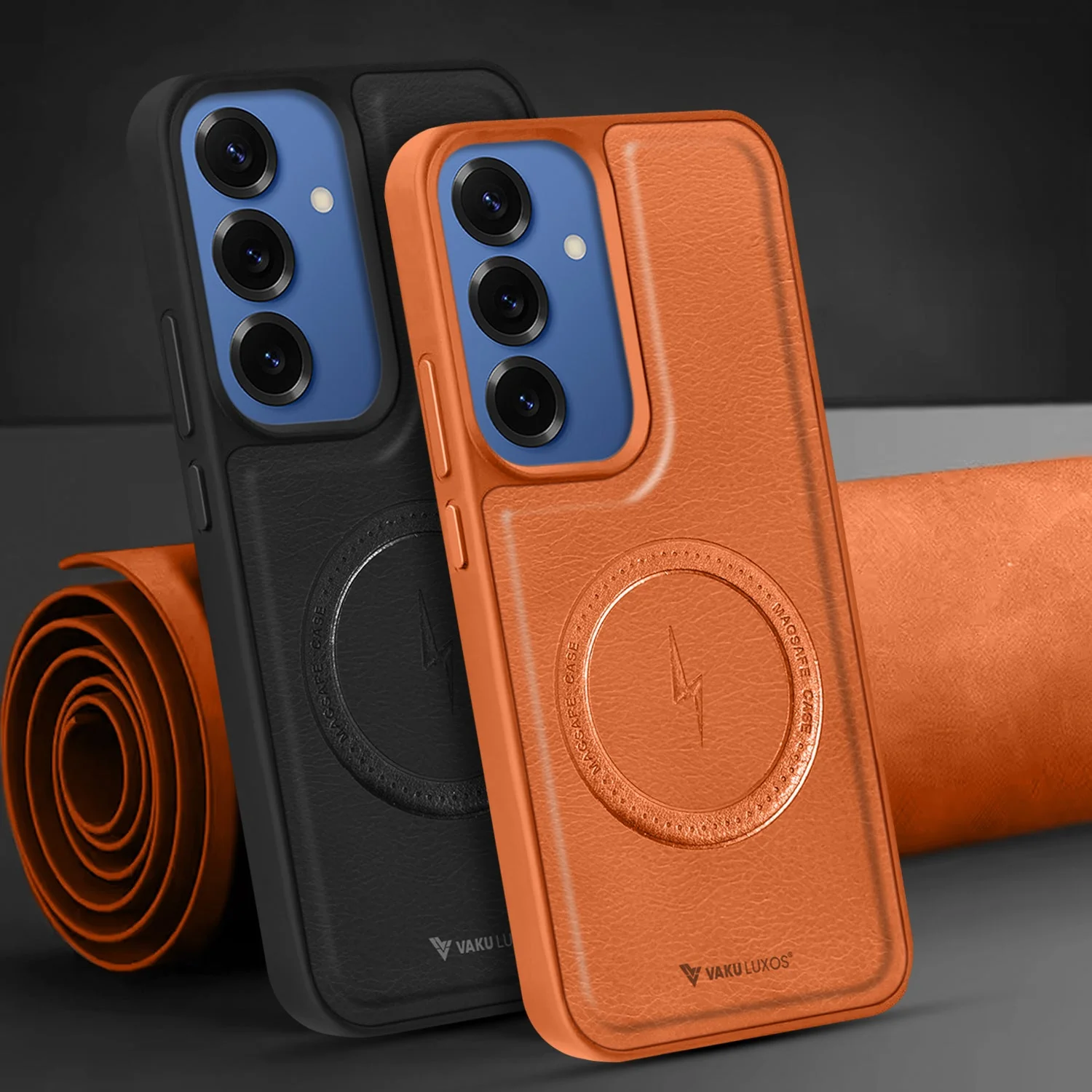 Vaku ® Samsung Galaxy S25 Plus Maxtron Leather Stitched Magnetic Magsafe Non-Slip Grip Shockproof Back Cover - Image 6