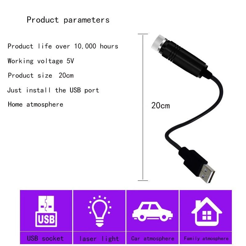 Vaku Ā® Star Light Decoration Ambience USB Projector - Image 9