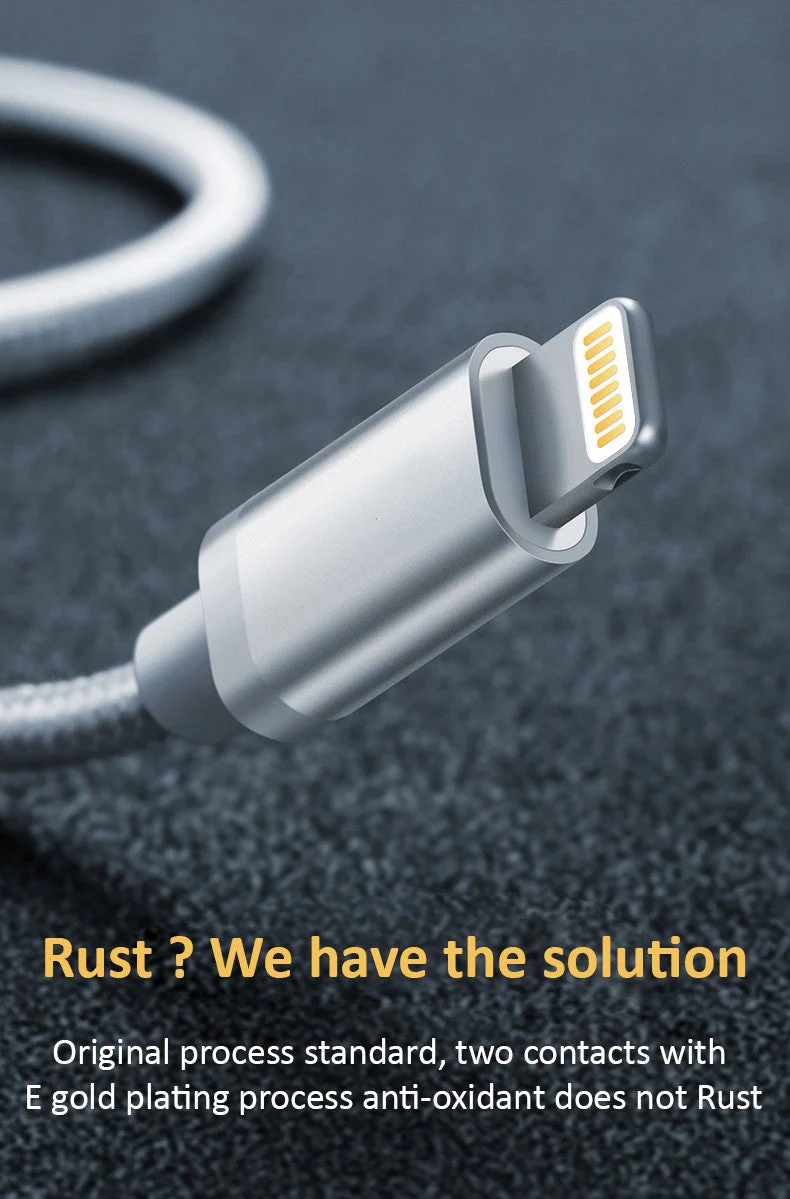 Vaku ® USB To Lightning Nylon Braided Data-Charging Cable - Image 9