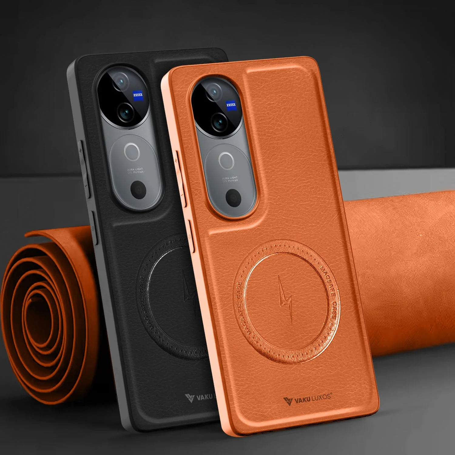 Vaku ® Vivo V40 5G Maxtron Leather Stitched Magnetic Magsafe Non-Slip Grip Shockproof Back Cover - Image 11
