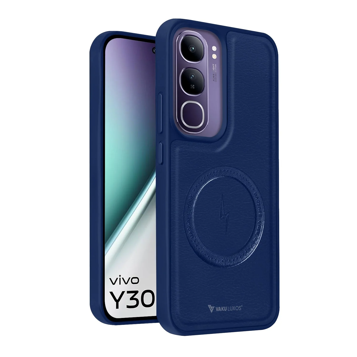 Vaku ® Vivo Y300 5G Maxtron Leather Stitched Magnetic Magsafe Non-Slip Grip Shockproof Back Cover - Image 3