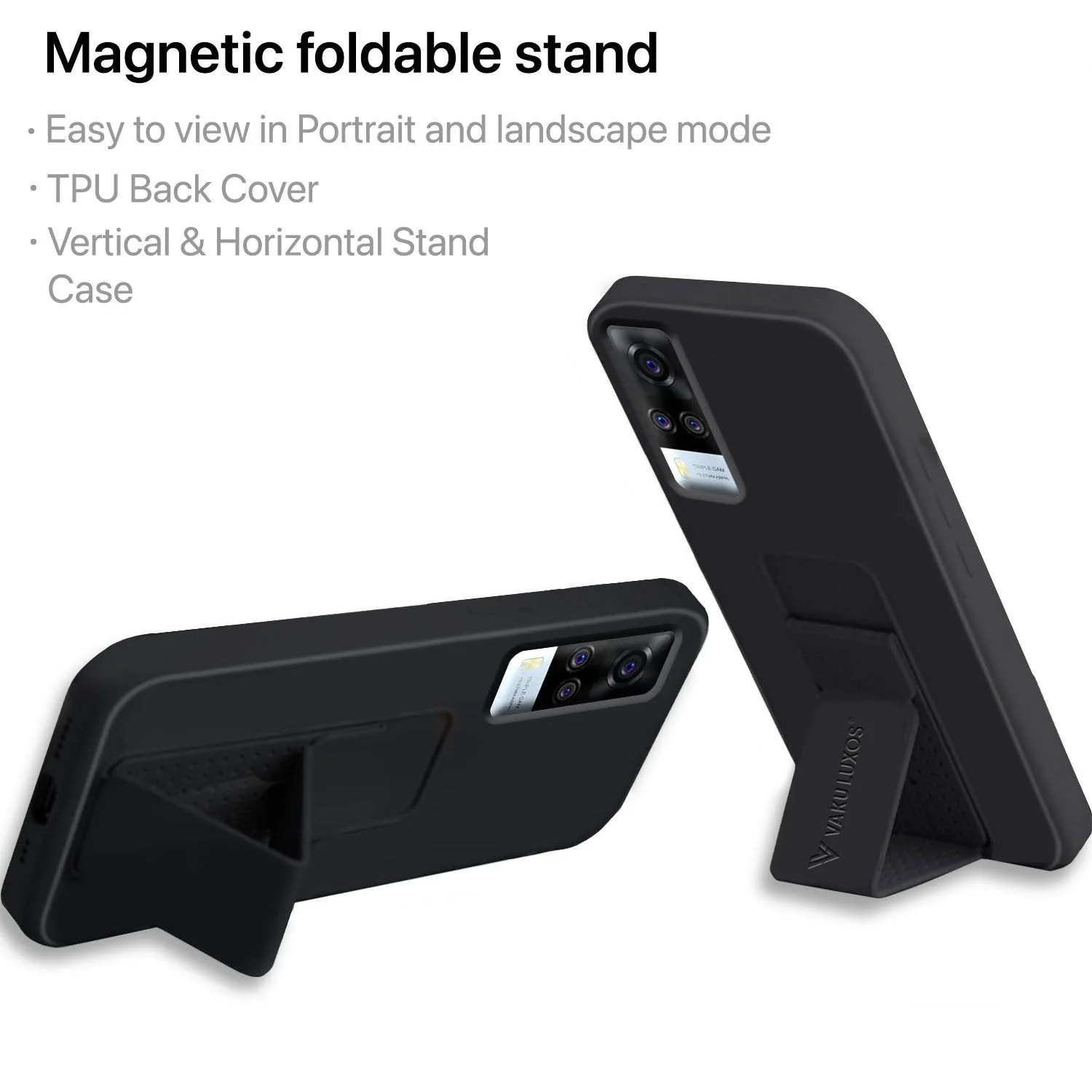 Vaku ® Vivo Y53s Harbor Grip Multi-Functional Magnetic Vertical & Horizontal Stand Case Silicon Back Cover - Image 10
