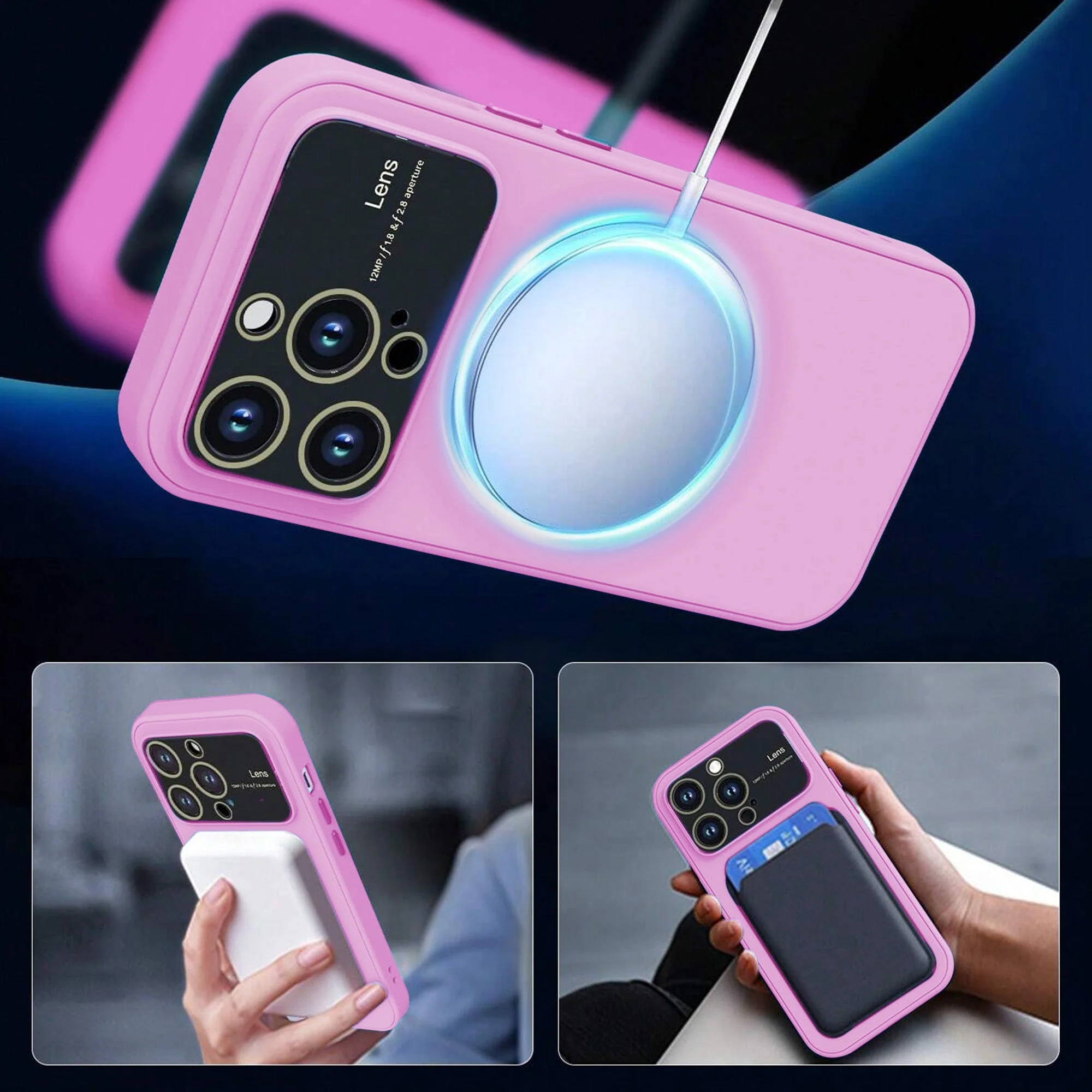 Vaku® Apple iPhone 14 Pro Max Polarized Magnetic Magpro Camera Lens Protector Logo Hole Back Cover - Image 4