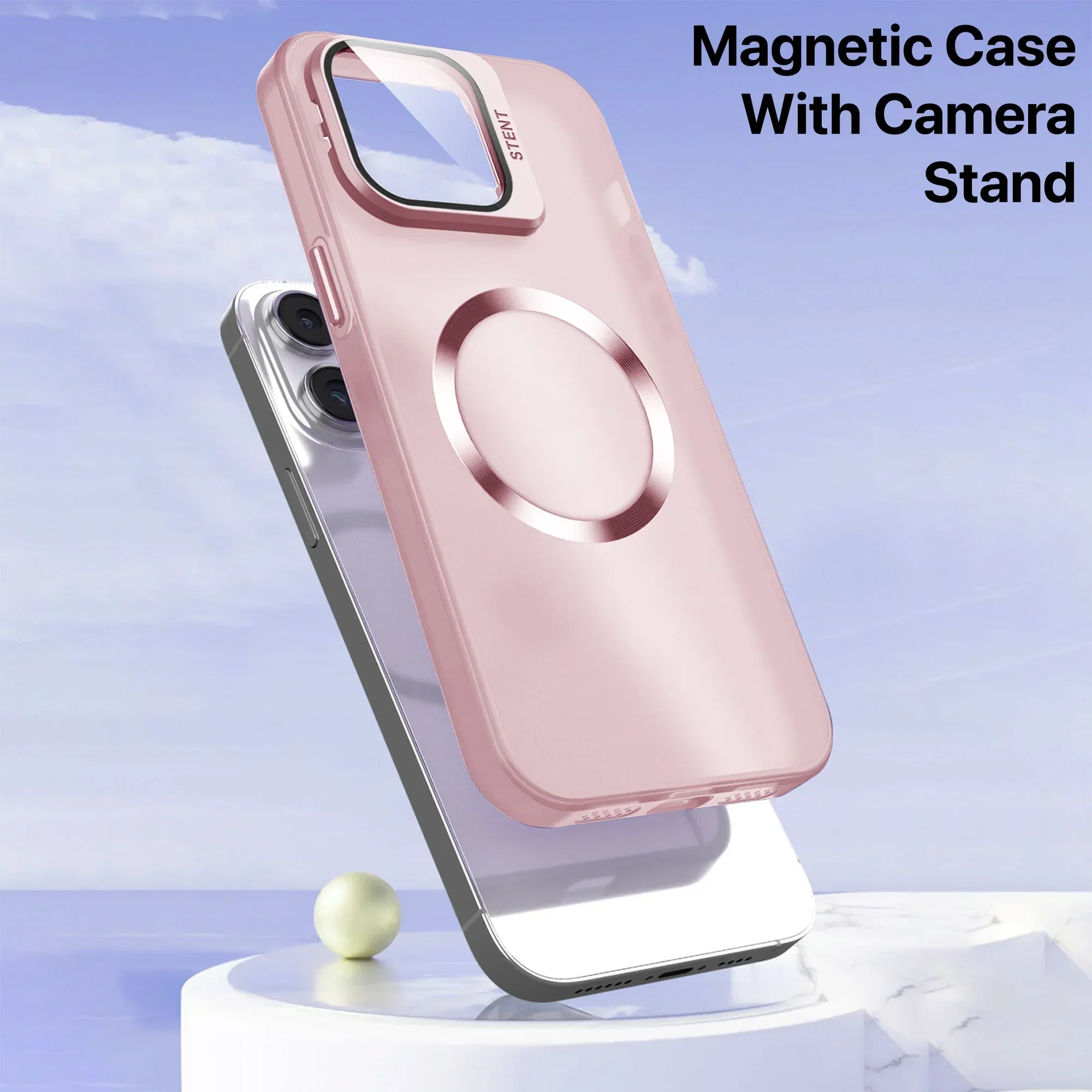 Vaku® Apple iPhone 14 Pro Max Rime Frosted Magnetic Magpro Translucent Camera Protector Case with Built-in Stash Stand Back Cover - Image 18