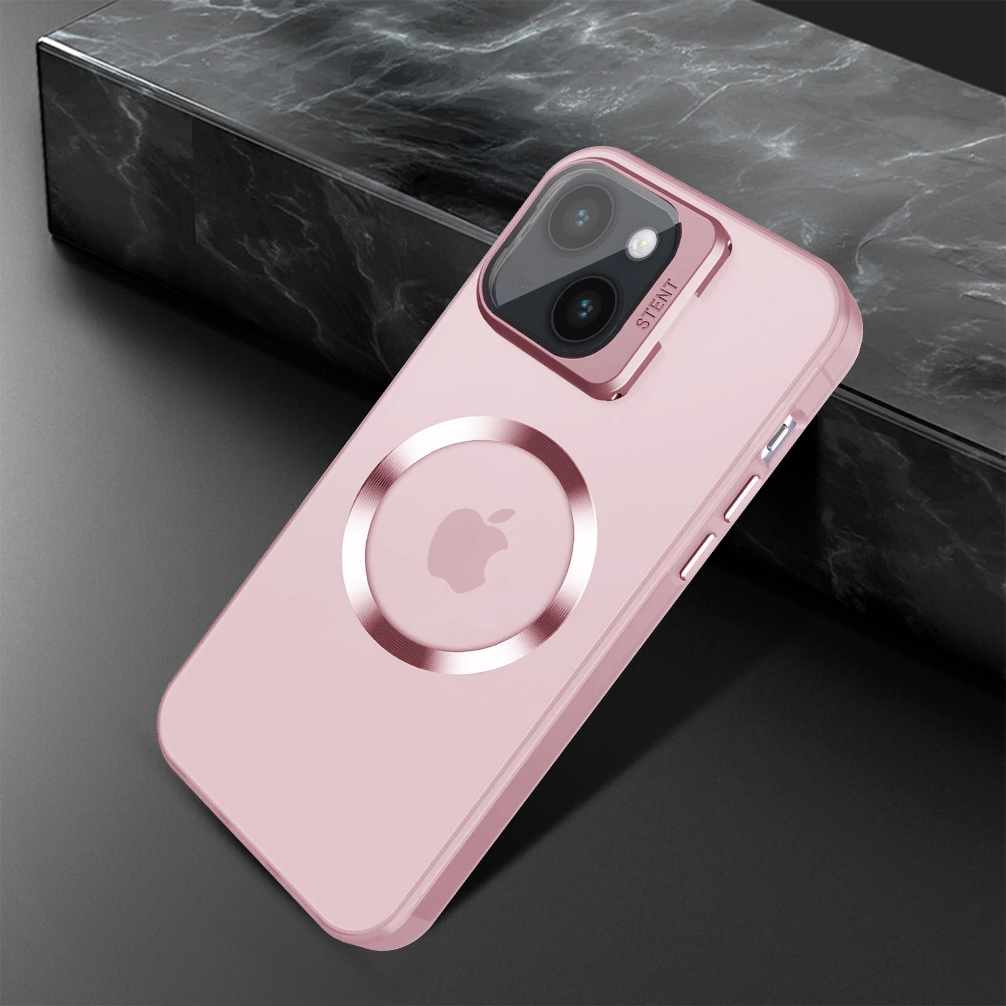 Vaku® Apple iPhone 14 Rime Frosted Magnetic Magpro Translucent Camera Protector Case with Built-in Stash Stand Back Cover - Image 7