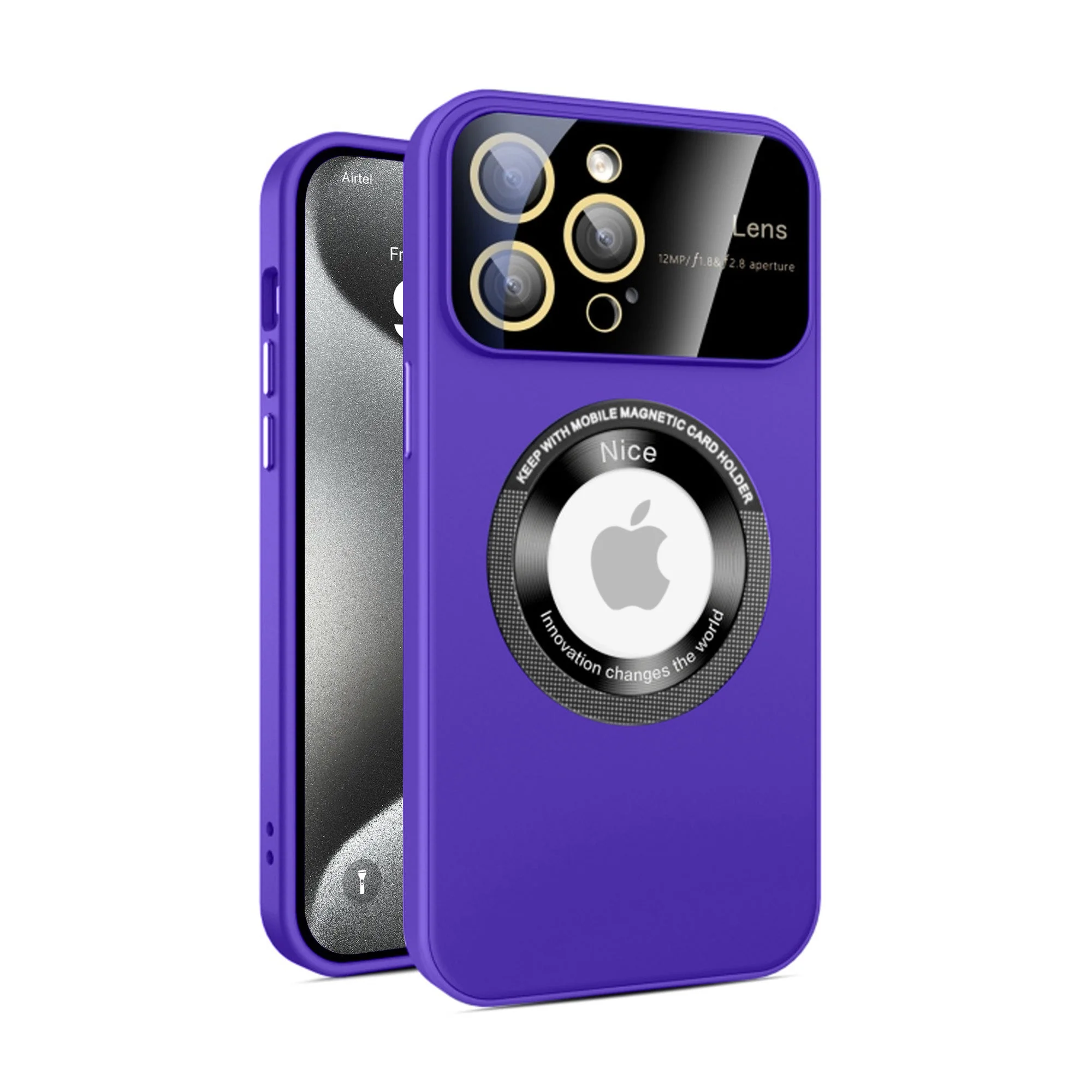 Vaku® Apple iPhone 15 Pro Polarized Magnetic Magpro Camera Lens Protector Logo Hole Back Cover - Image 3