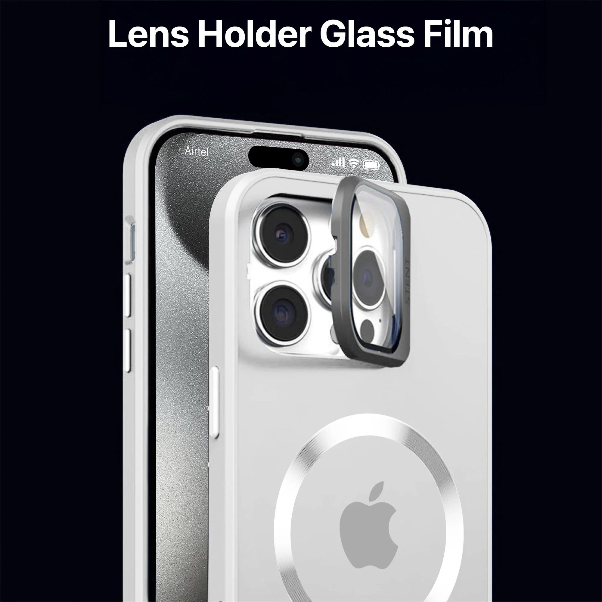 Vaku® Apple iPhone 15 Pro Rime Frosted Magnetic Magpro Translucent Camera Protector Case with Built-in Stash Stand Back Cover - Image 3