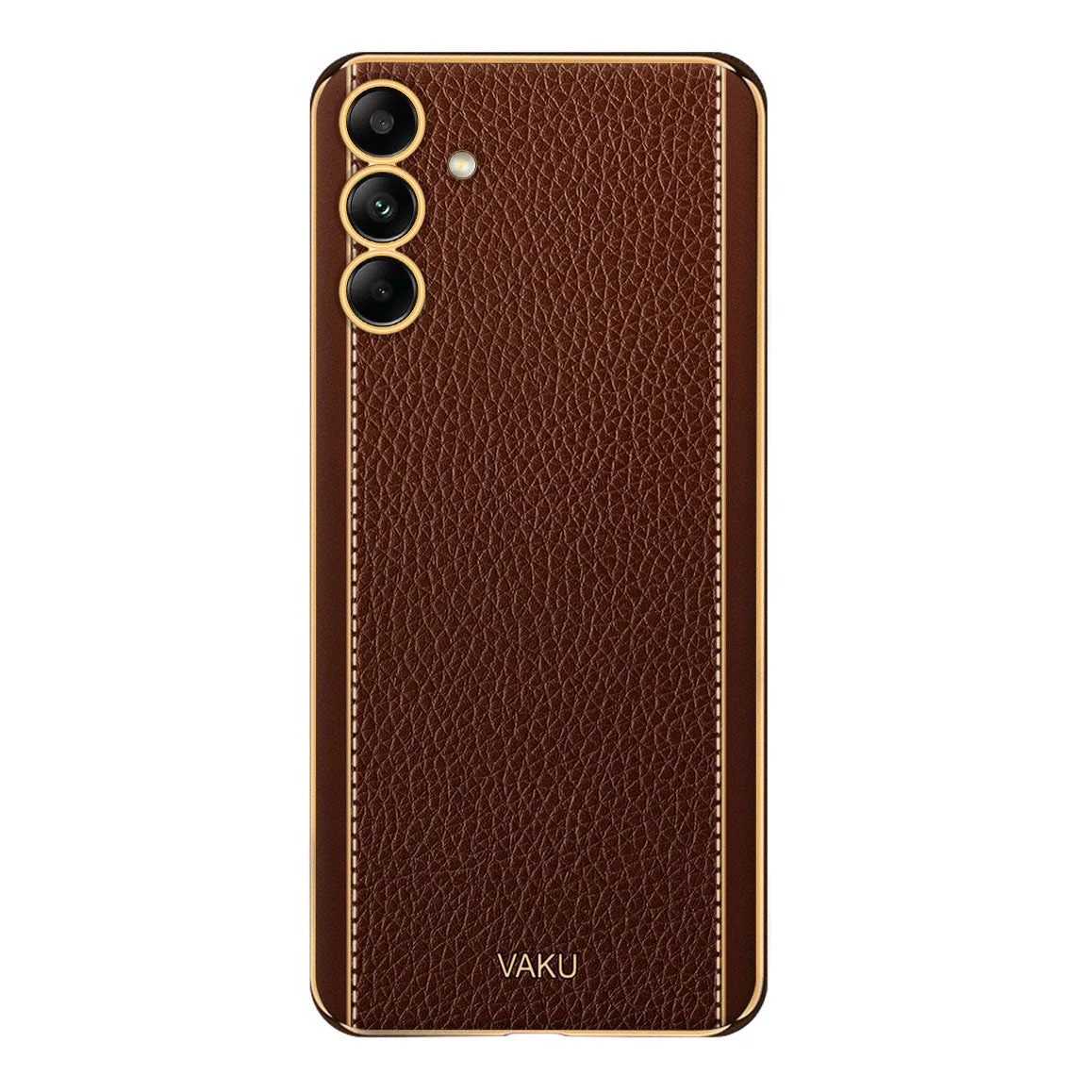 Vaku® Samsung Galaxy A24 4G Luxemberg Leather Pattern Gold Electroplated Soft TPU Back Cover - Image 7