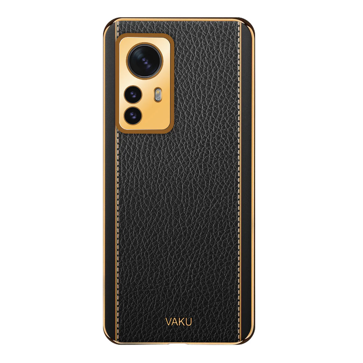 Vaku® Xiaomi 12 Pro 5G Luxemberg Leather Pattern Gold Electroplated Soft TPU Back Cover - Image 10