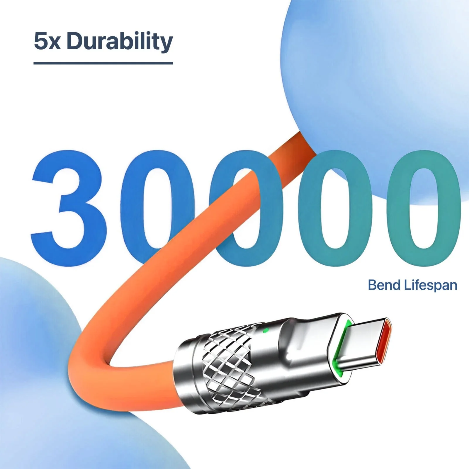 Vaku Luxos ® 3-in-1 Fast Charging Data Sync Cable 120W Durable Silicone Cable With Lightning, C-Type, Micro USB Ports - Image 3