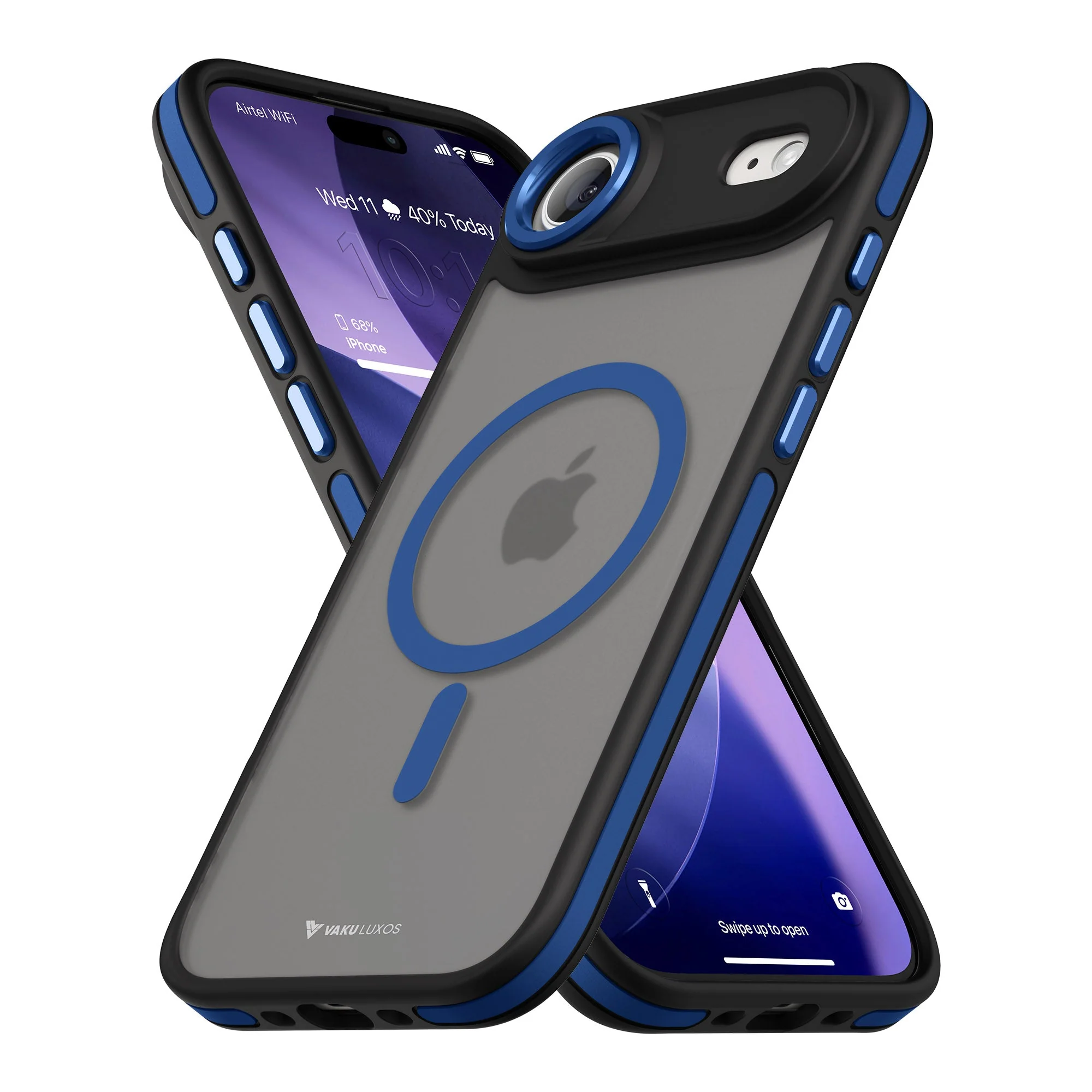 Vaku Luxos ® Apple iPhone 17 Air Avlon Magpro Translucent Scratch Resistant Military-Grade Case With Metal Camera Ring Shockproof Protective Back Cover - Image 3