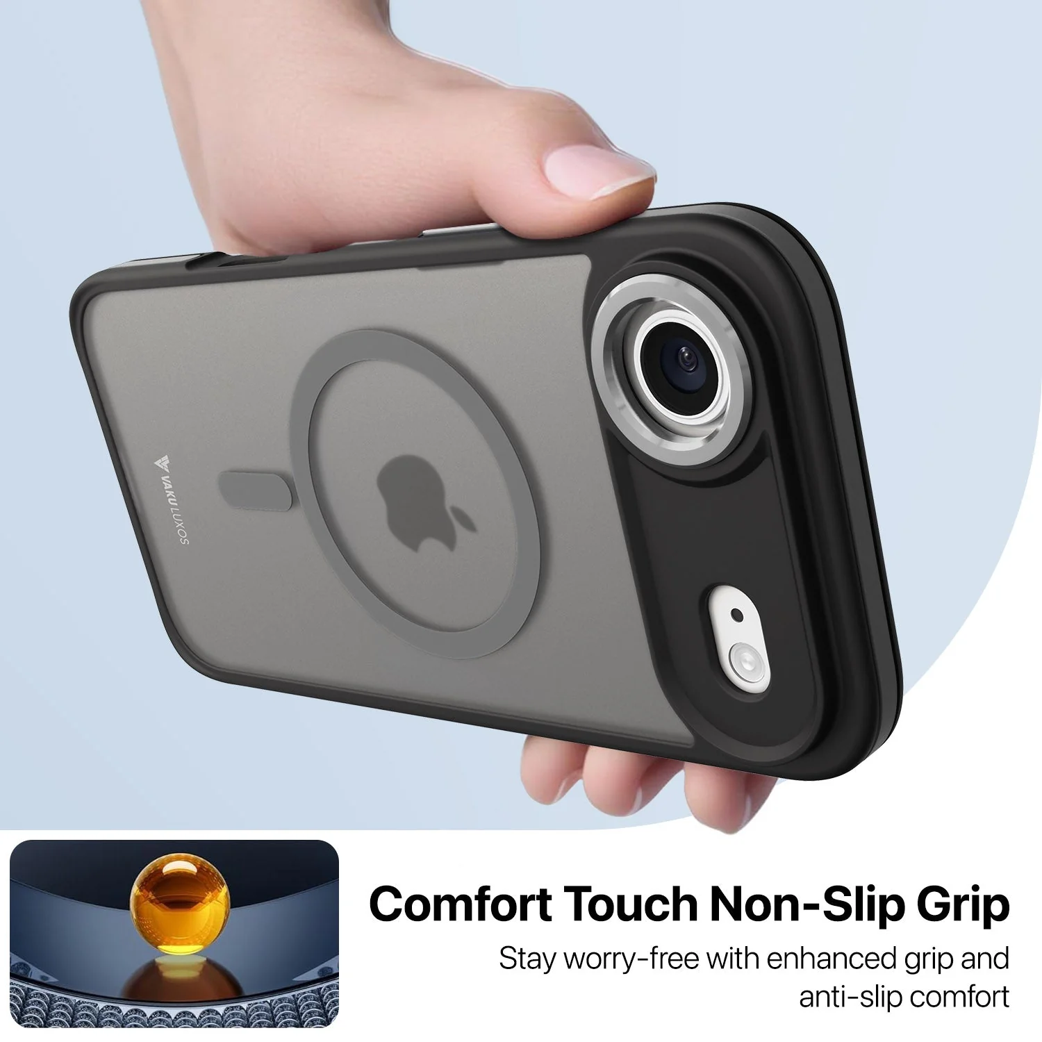 Vaku Luxos ® Apple iPhone 17 Air Avlon Magpro Translucent Scratch Resistant Military-Grade Case With Metal Camera Ring Shockproof Protective Back Cover - Image 9