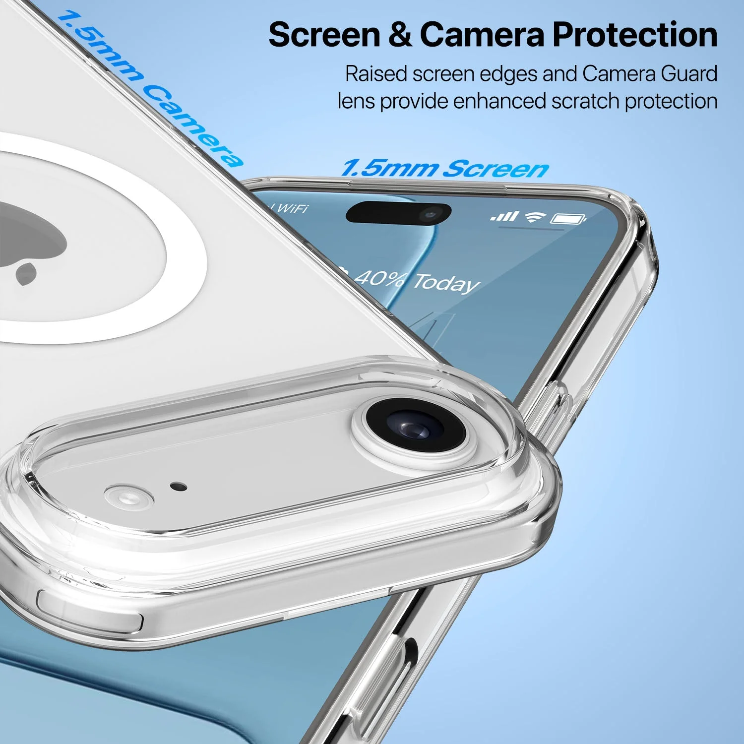 Vaku Luxos ® Apple iPhone 17 Air Glassy MagPro Clear TPU Shockproof Scratch Resistant Military-Grade Protection Back Cover - Image 4
