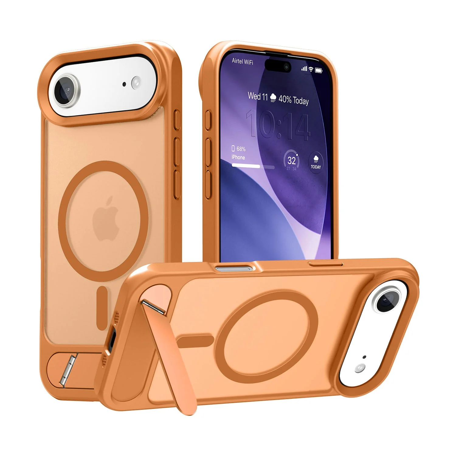 Vaku Luxos ® Apple iPhone 17 Air Zennix Magpro Scratch Resistant Camera Screen Protector Case with Stand Holder Shockproof Protective Back cover - Image 3