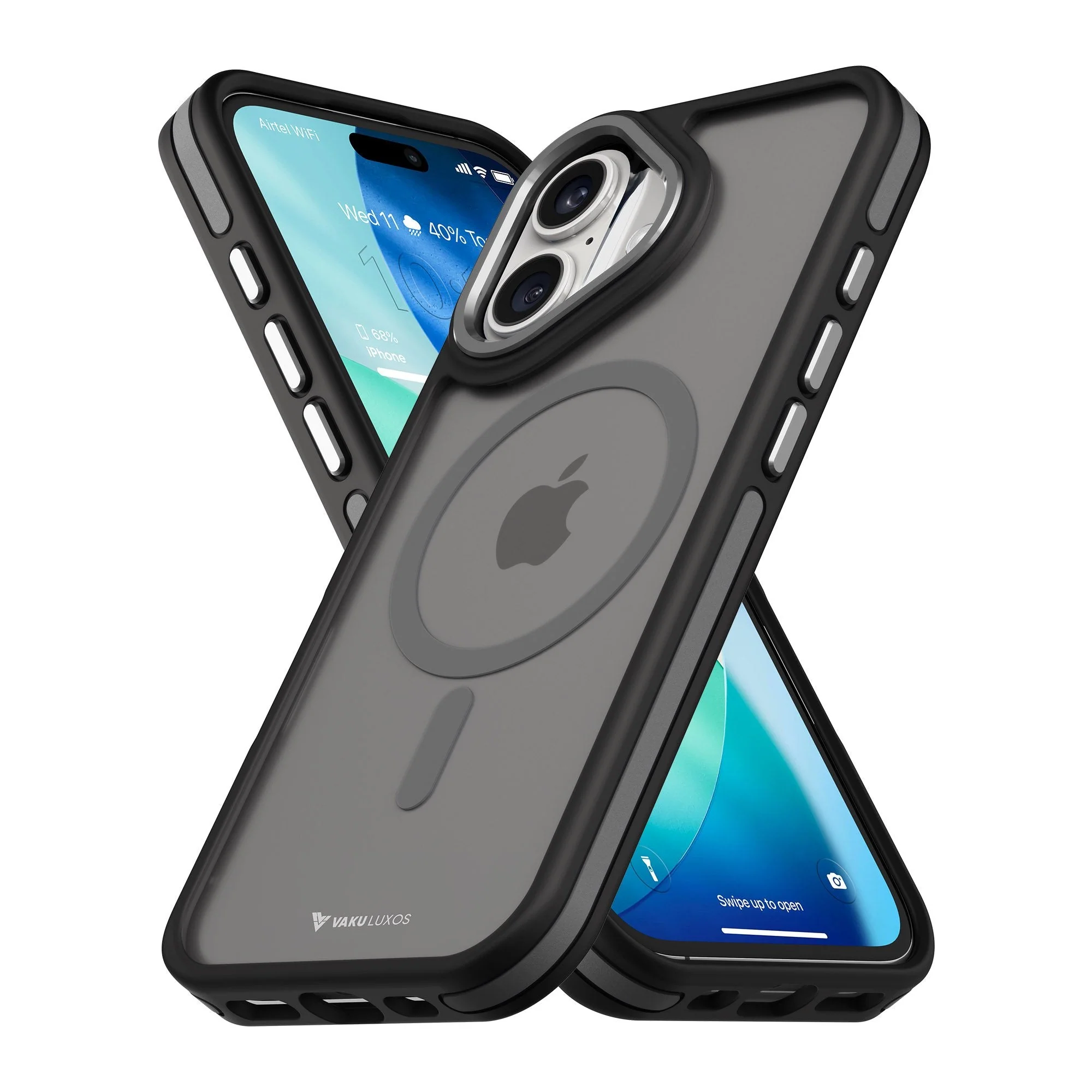 Vaku Luxos ® Apple iPhone 17 Avlon Magpro Translucent Scratch Resistant Military-Grade Case With Metal Camera Ring Shockproof Protective Back Cover - Image 2