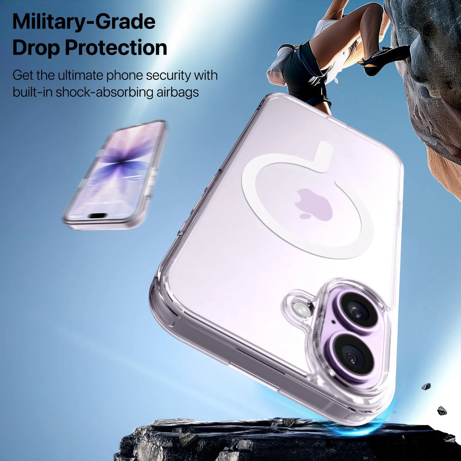 Vaku Luxos ® Apple iPhone 17 Glassy MagPro Clear TPU Shockproof Scratch Resistant Military-Grade Protection Back Cover - Image 2