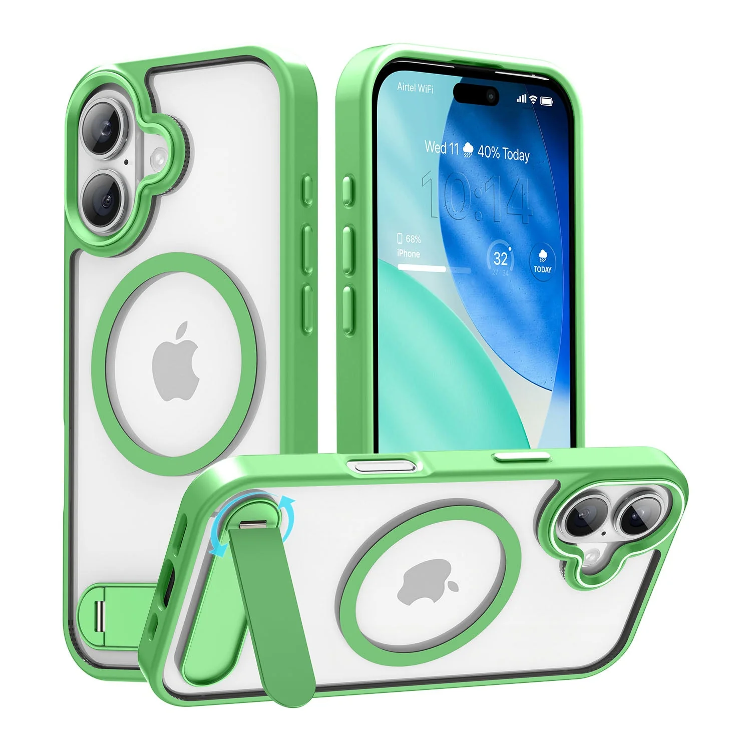 Vaku Luxos ® Apple iPhone 17 Orion Magpro Scratch Resistant Camera Screen Protector Case With Alloy Metal Stand Shockproof Back Cover - Image 4