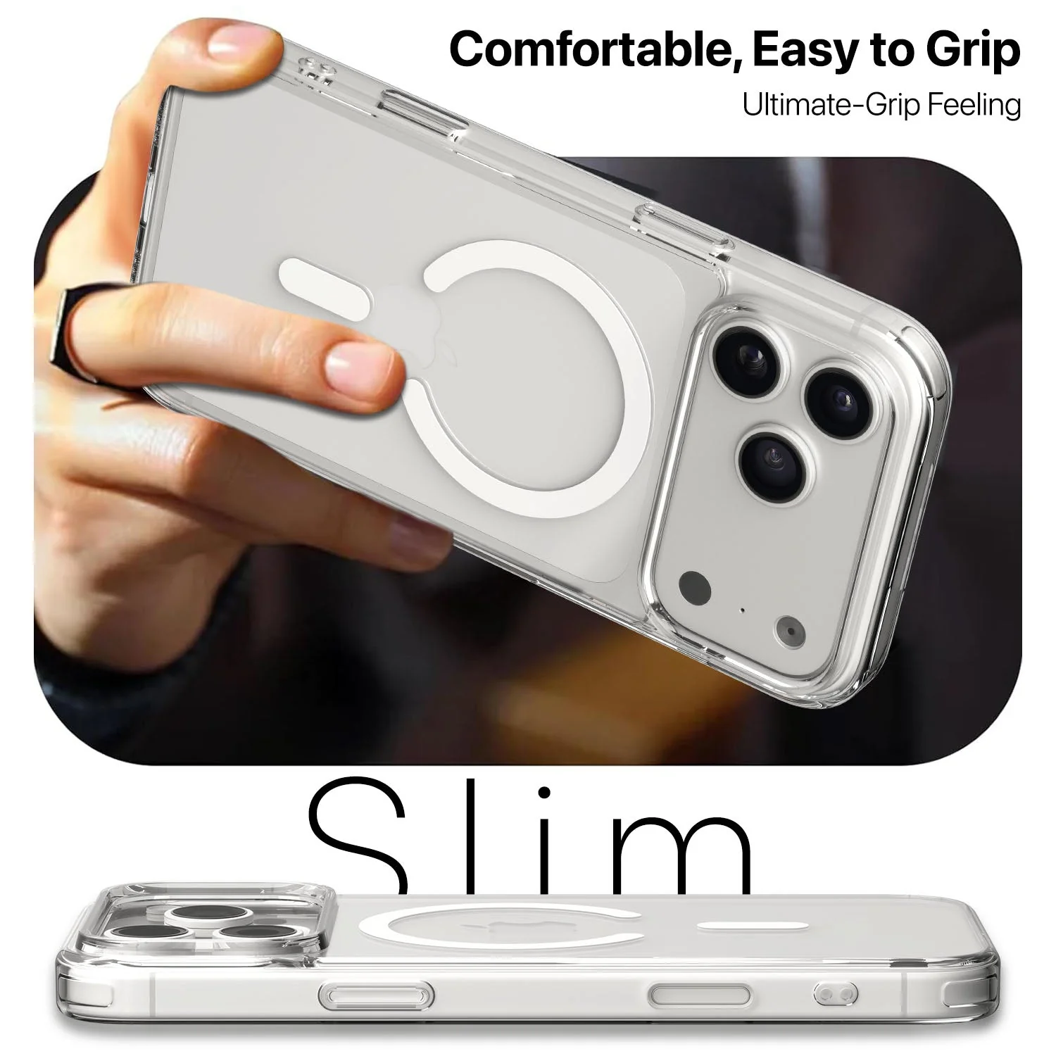 Vaku Luxos ® Apple iPhone 17 Pro Glassy MagPro Clear TPU Shockproof Scratch Resistant Military-Grade Protection Back Cover - Image 6