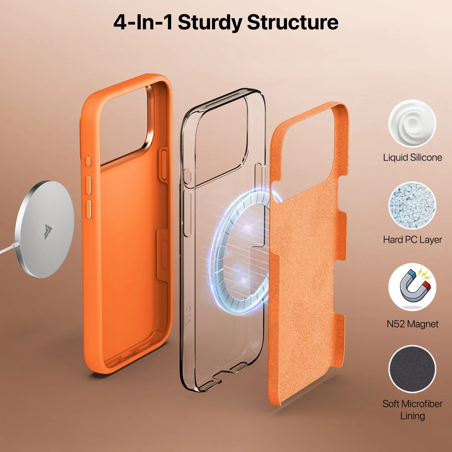 Vaku Luxos ® Apple iPhone 17 Pro Liquid Silicone Slim Protective Shockproof Phone Back Cover with Anti-Scratch Microfiber Lining - Image 8