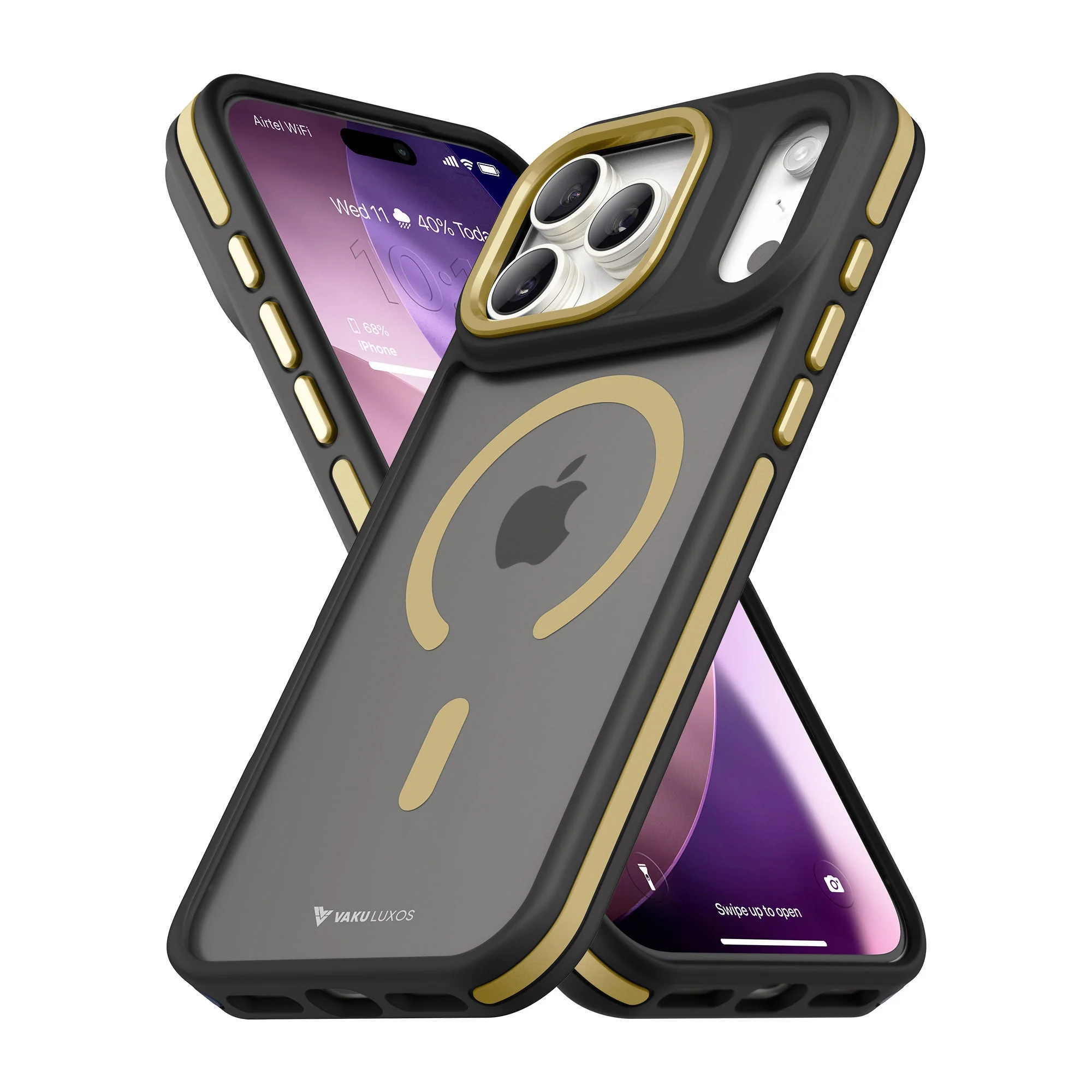 Vaku Luxos ® Apple iPhone 17 Pro Max Avlon Magpro Translucent Scratch Resistant Military-Grade Case With Metal Camera Ring Shockproof Protective Back Cover - Image 4