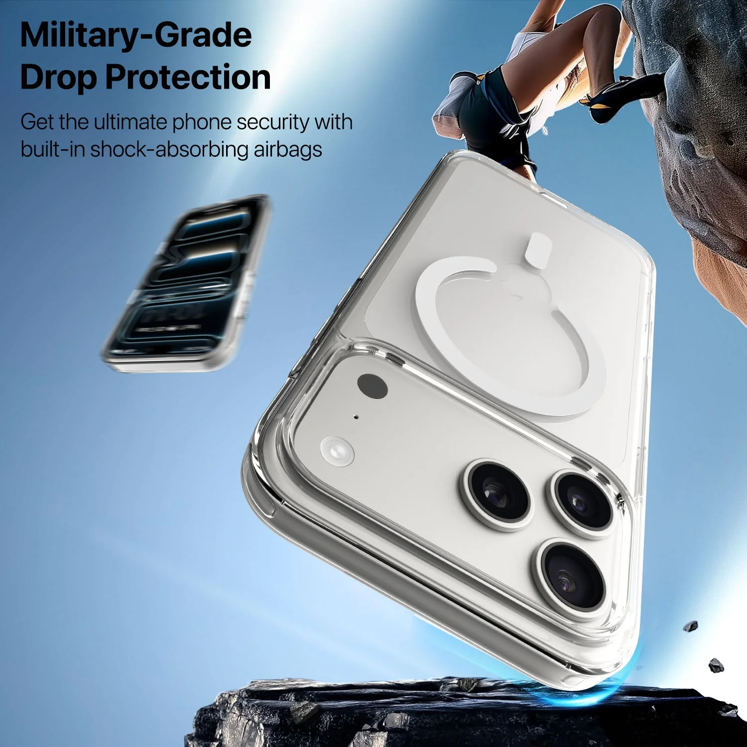 Vaku Luxos ® Apple iPhone 17 Pro Max Glassy MagPro Clear TPU Shockproof Scratch Resistant Military-Grade Protection Back Cover - Image 2