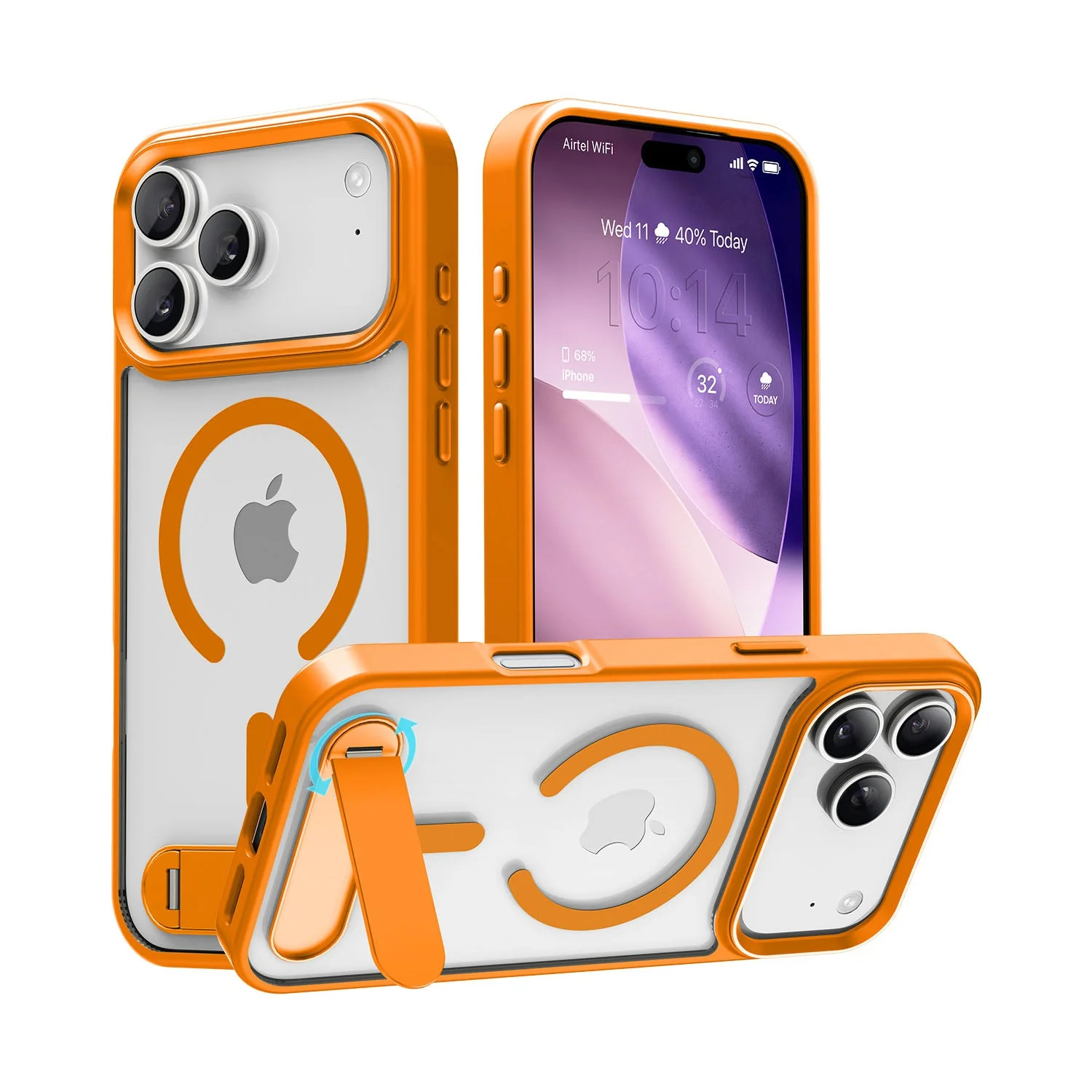Vaku Luxos ® Apple iPhone 17 Pro Orion Magpro Scratch Resistant Camera Screen Protector Case With Alloy Metal Stand Shockproof Back Cover - Image 4