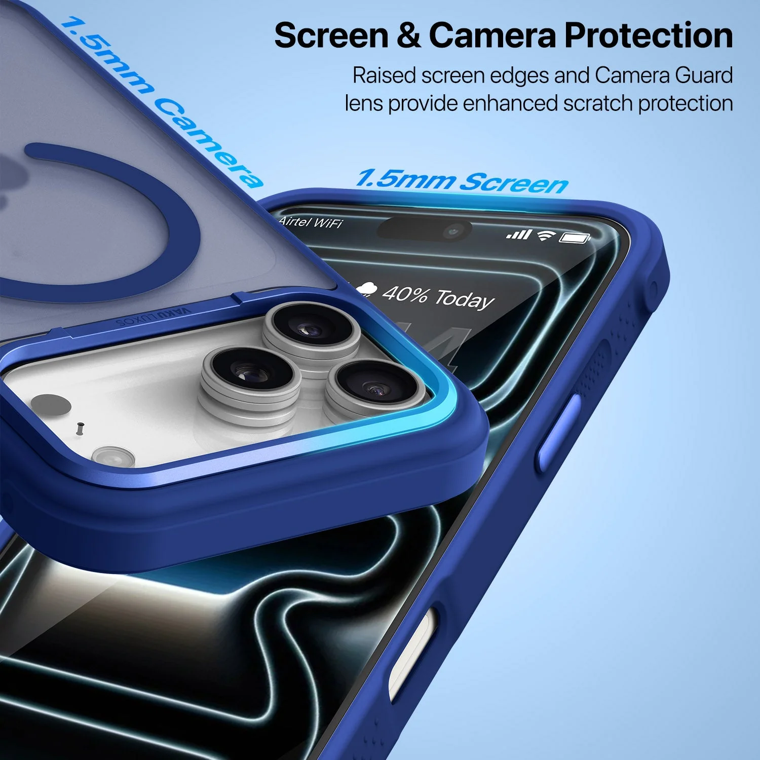 Vaku Luxos ® Apple iPhone 17 Pro Thunder Magpro Translucent Scratch Resistant Military-Grade Protection Case With Stand Holder Metal Camera Ring Shockproof Back Cover - Image 7