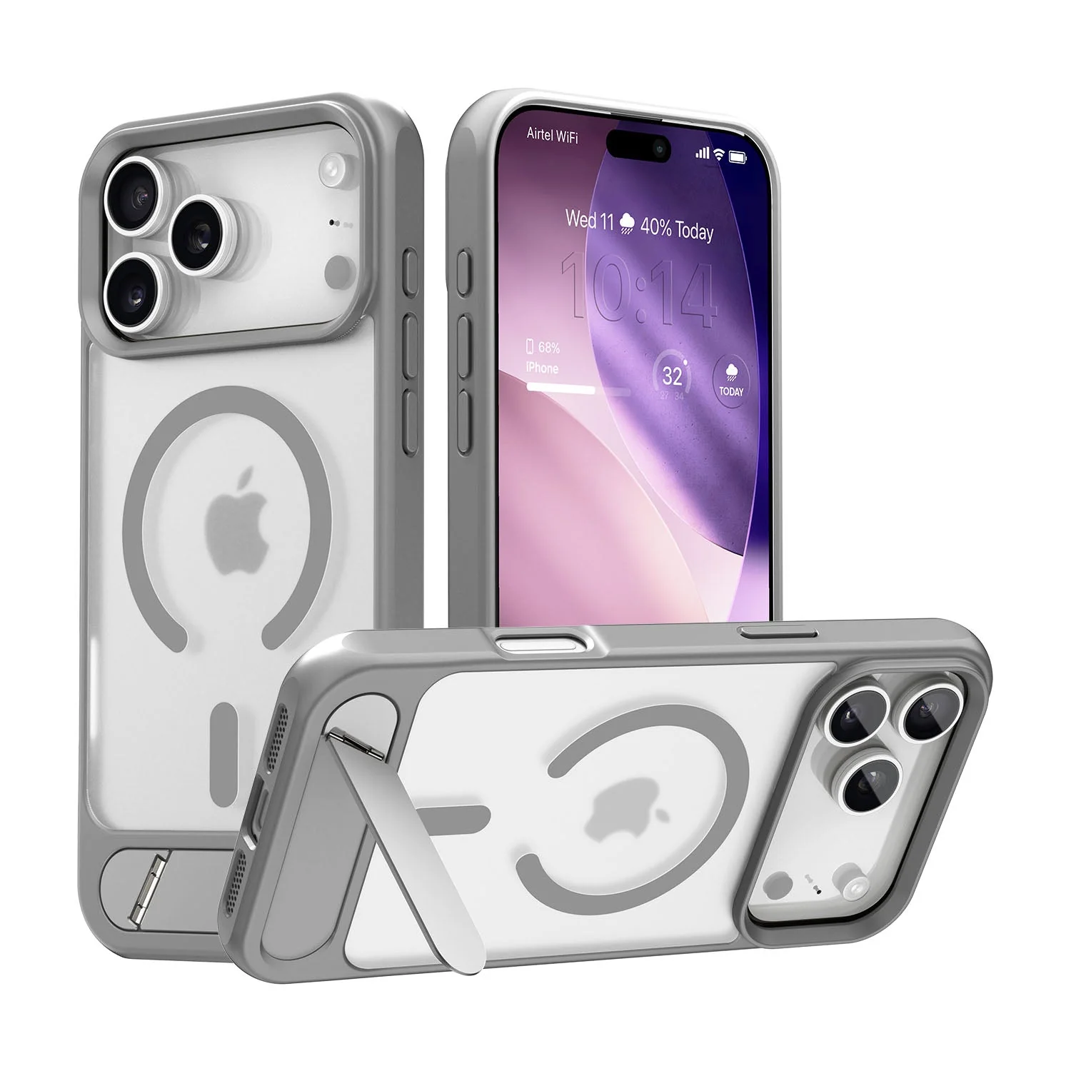 Vaku Luxos ® Apple iPhone 17 Pro Zennix Magpro Scratch Resistant Camera Screen Protector Case with Stand Holder Shockproof Protective Back cover - Image 2