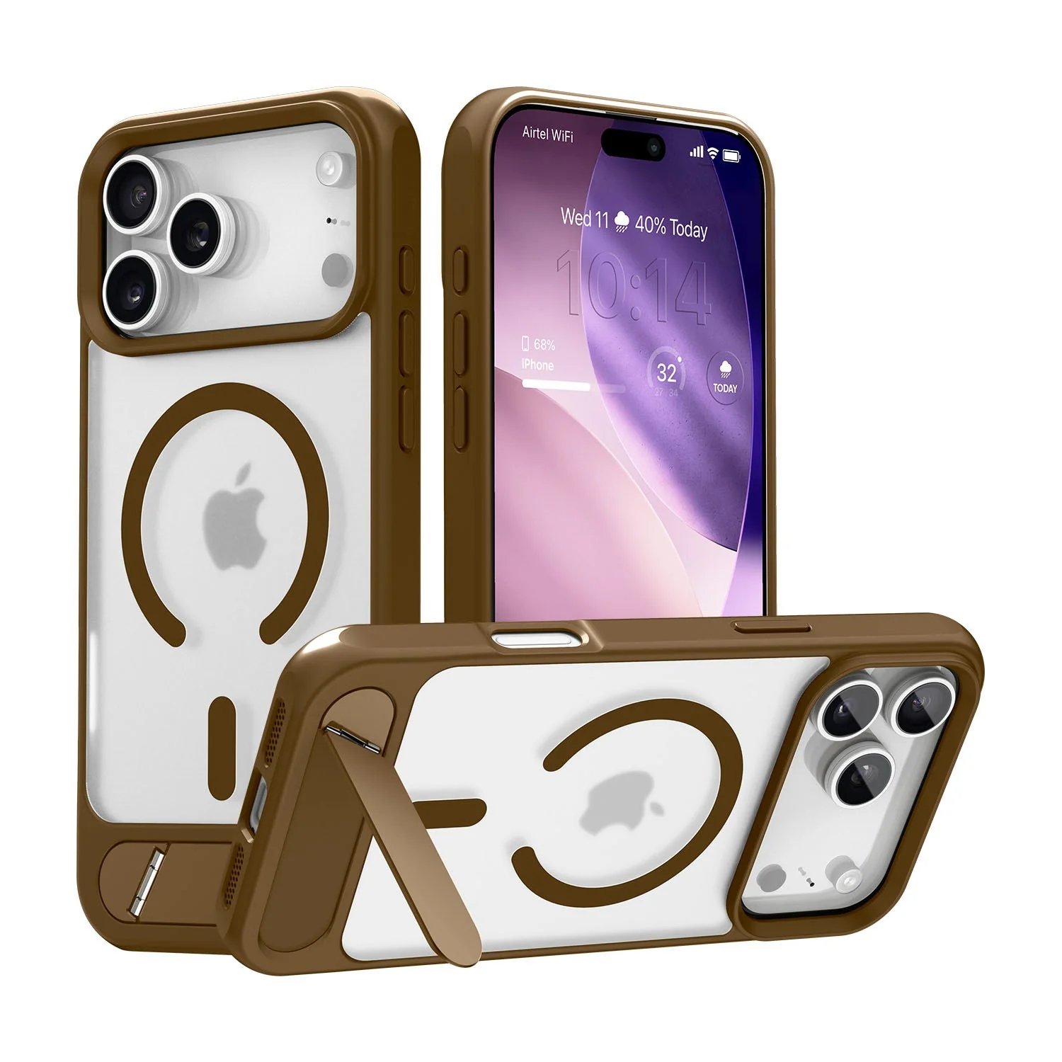 Vaku Luxos ® Apple iPhone 17 Pro Zennix Magpro Scratch Resistant Camera Screen Protector Case with Stand Holder Shockproof Protective Back cover - Image 3