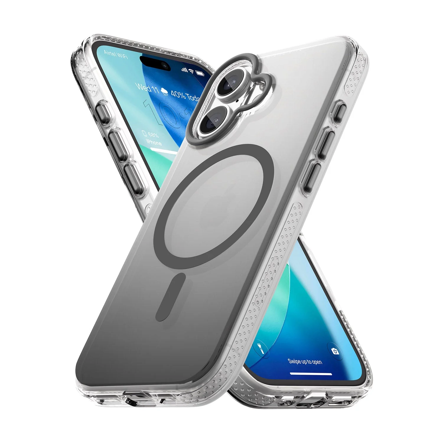 Vaku Luxos ® Apple iPhone 17 Triton Magpro Dual Matte Tone Scratch Resistant Camera Screen Protector Shockproof Protective Back Cover