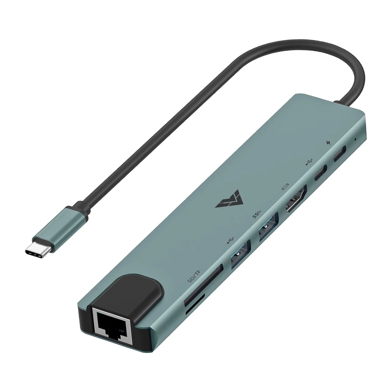 Vaku Luxos ® OCTOLINK 8-IN-1 USB HUB Multiport Adapter 4K HDMI 2X 3.0/2.0 Ports