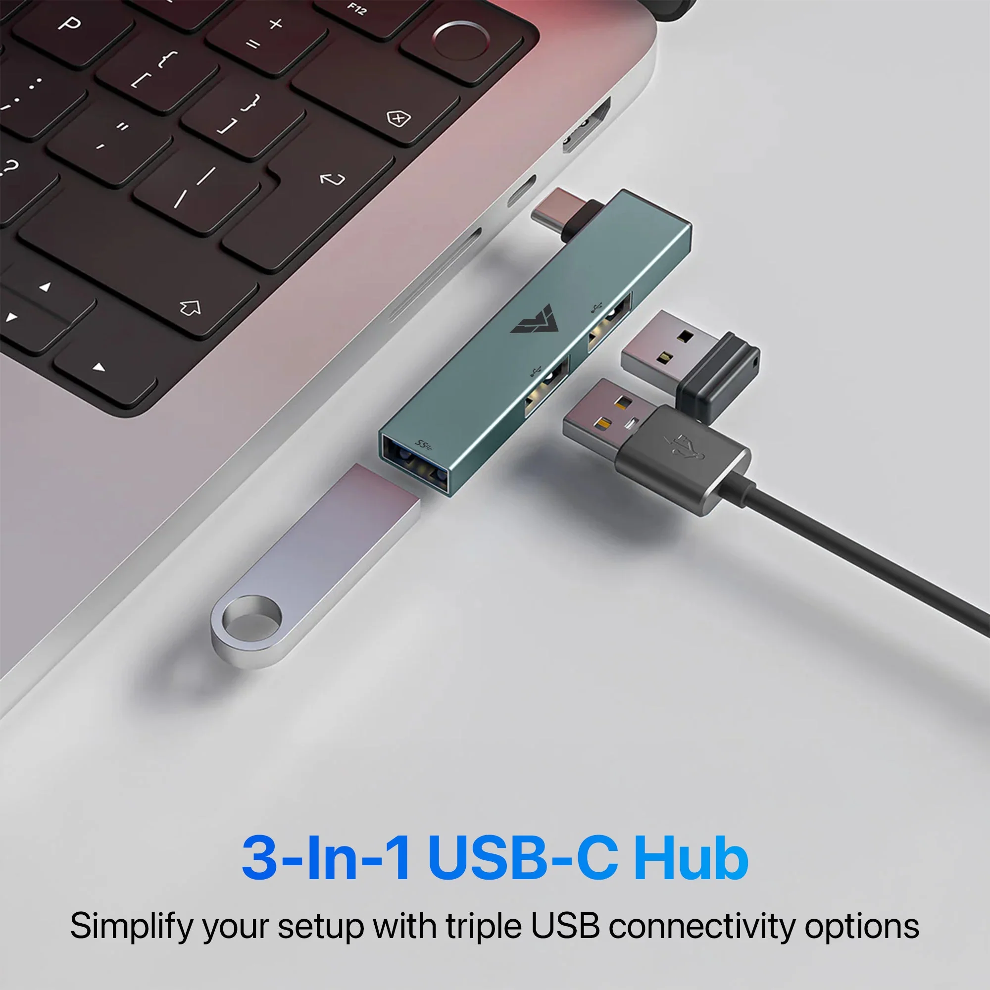 Vaku Luxos ® PORTEXEL 3-IN-1 USB HUB Multiport Adapter - Image 5