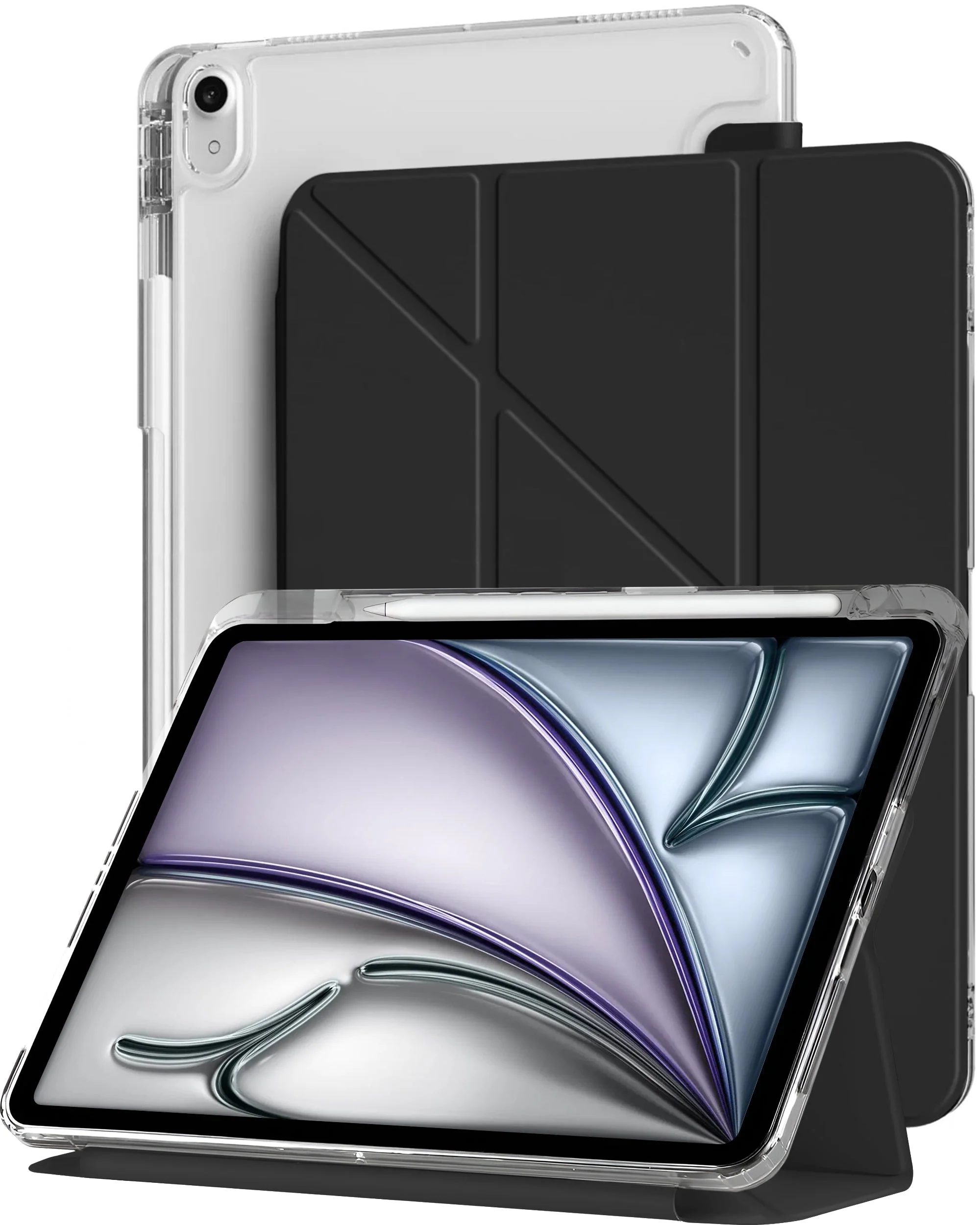 Vaku Luxos ® TRANSLUVO Y-FOLD iPad (A16) 11th/10th Generation (2025/2022) Free-Angle Viewing with Adjustable Stand 11-inch/10.9-inch Pencil Holder Case