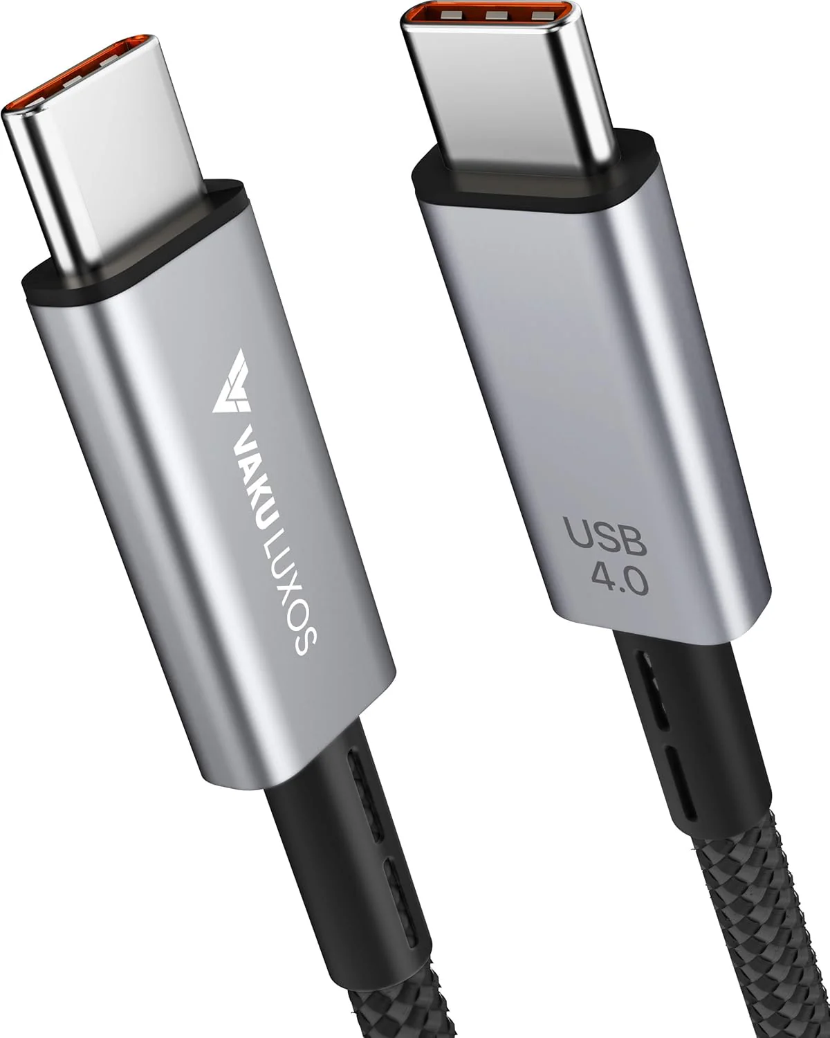 Vaku Luxos® BLAZE 1.5M 240W USB4 Type-C to Type-C Data Cable, Thunderbolt-4 40Gbps High-Speed Data Transfer, Upto 8K@60Hz Type C Display Compatible with iPhone 16, 15, Galaxy S25, S24, S23, Tablet, Laptop, eGPU