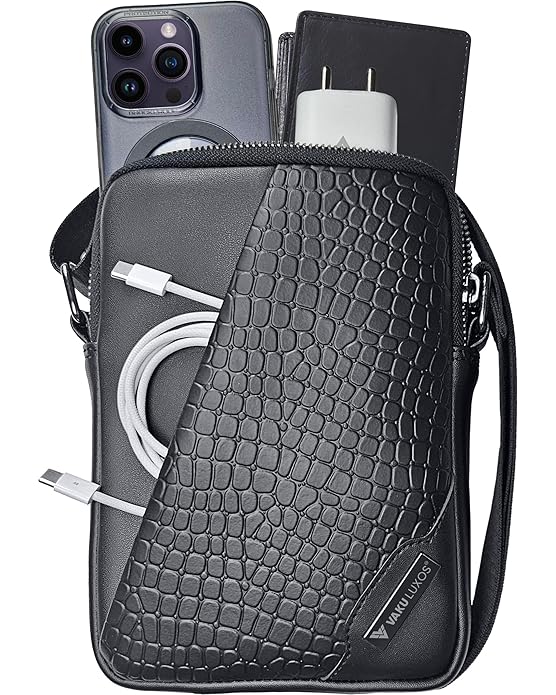 Vaku Luxos® NOIR GATOR Mini Sling Bag for Men & Women Slim Crossbody Office Messenger Shoulder Sling Bag with Adjustable Strap Suitable for College, Outdoor Travels and Business for Daily Use - Image 2