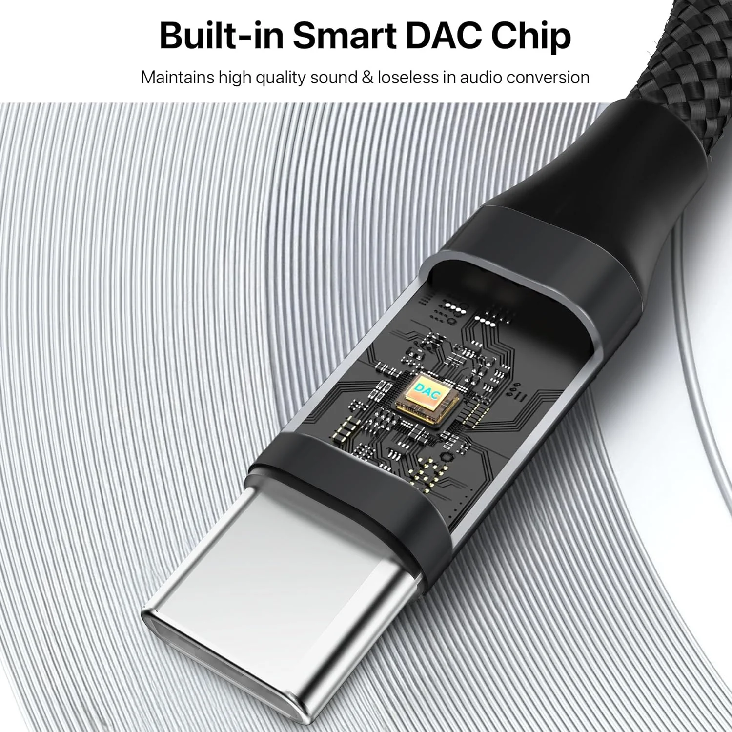 Vaku Luxos® SonicArc Type C to 3.5 mm Jack Digital Audio DAC 24-bit/96KHz 3.5mm Connector Aux Cable, Headphone, Earphone USB C Converter for iPhone 16/15, Samsung, Oneplus, Other Phone - Image 2