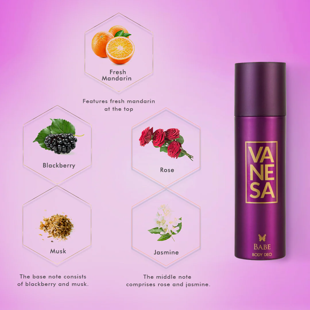 Vanesa Pack of 3 Babe Body Deodorant - 150ml Each - Image 5